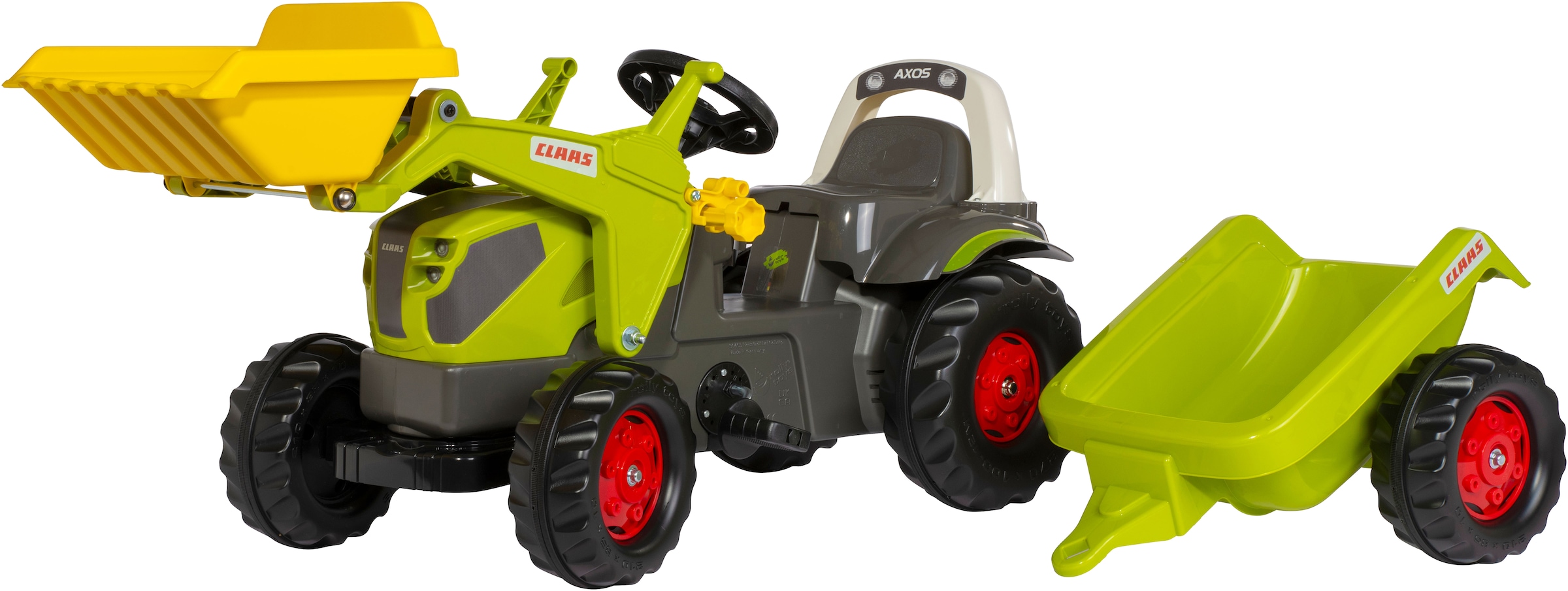 rolly toys® Trettraktor »rollyKid Claas Axos 240 mit Frontlader und Anhänger«