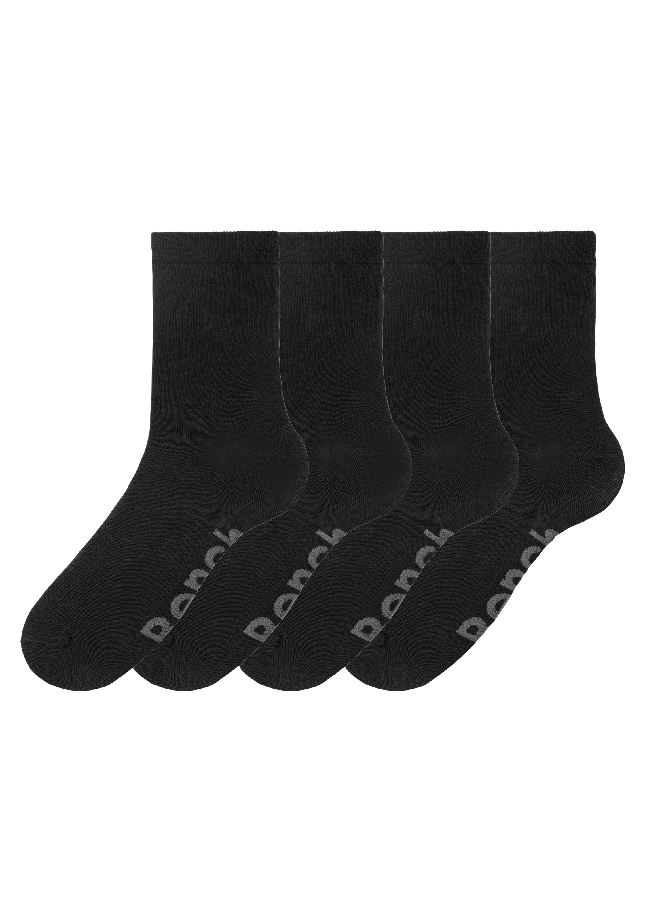 Bench. Basicsocken, (Dose, 4 Paar), mit farbigen Innenbündchen