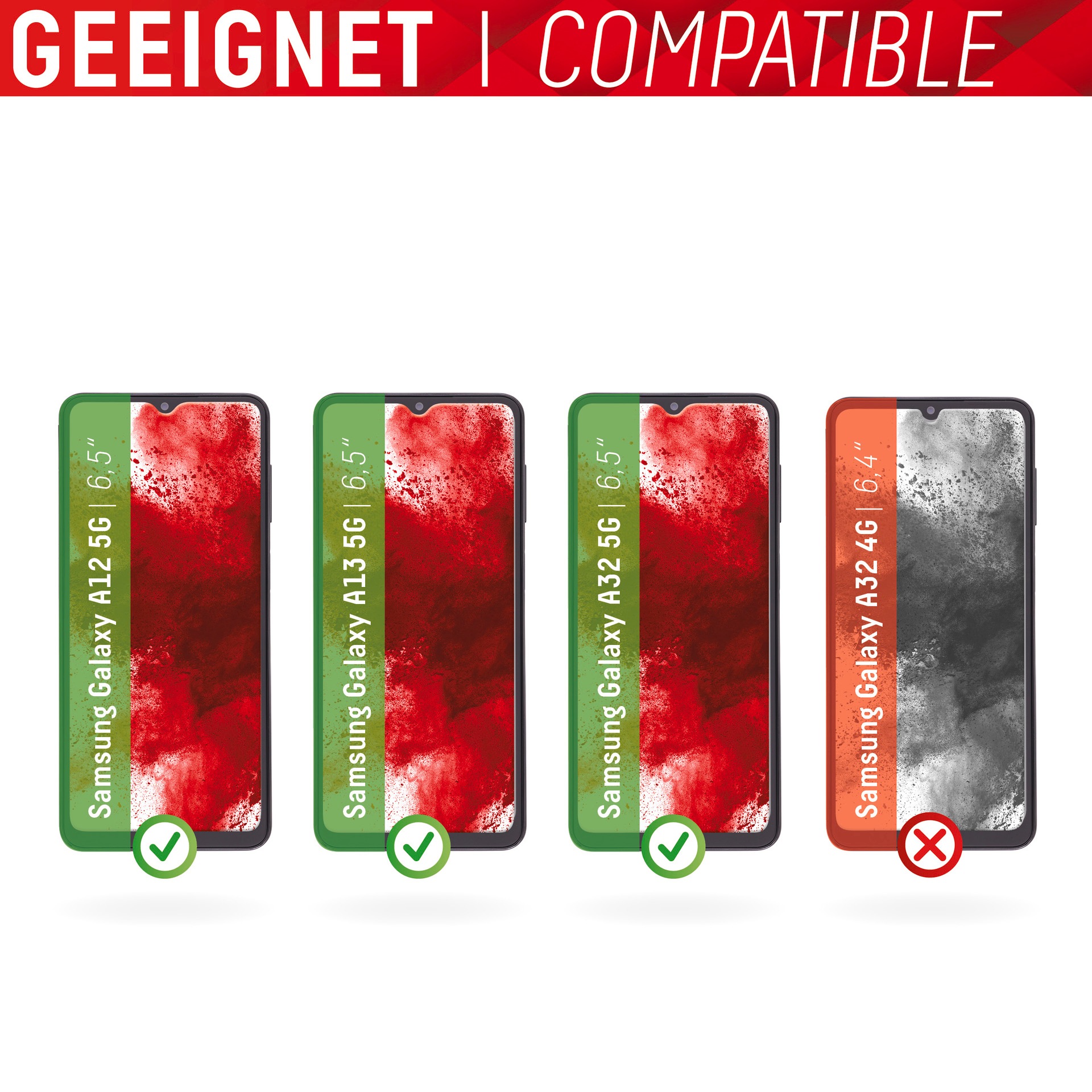 Displex Displayschutzglas »Smart Glass« für Samsung Galaxy A12 5G;Samsung Galaxy A13 5G;Samsung Galaxy A32 5G Displayschutzfolie Displayschutz kratzer-resistent 9H unzerbrechlich