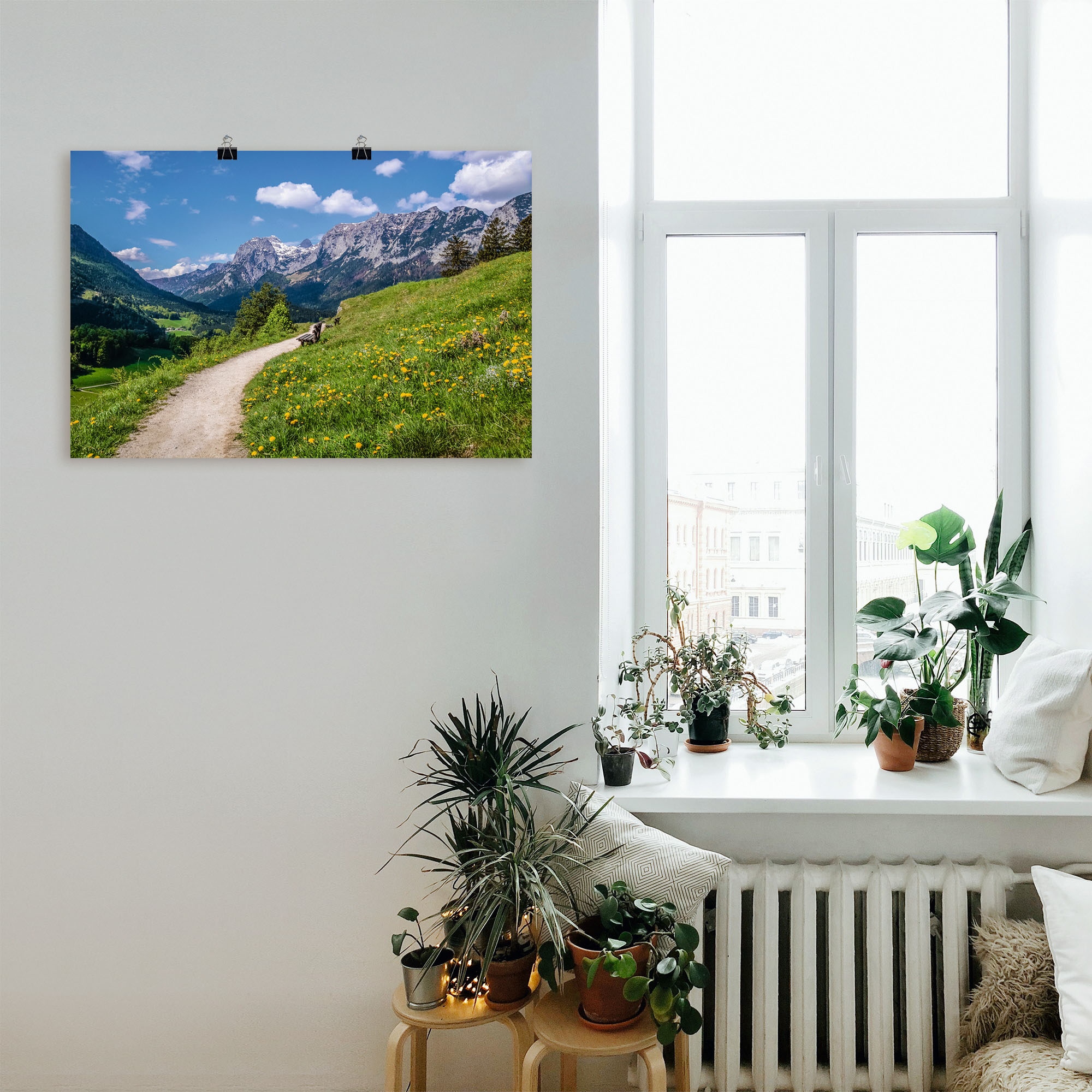 Artland Poster »Wanderweg bei Ramsau in Oberbayern«, Berge & Alpenbilder, (1 St.), als Alubild, Leinwandbild, Wandaufkleber oder Poster in versch. Größen