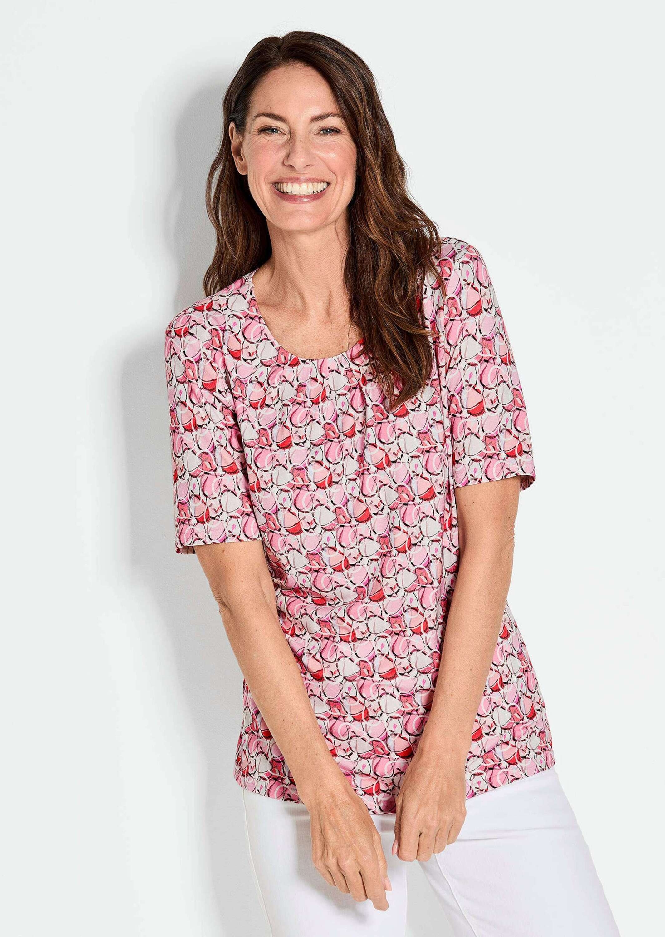 GOLDNER Print-Shirt »Multicolor-Shirt mit Halbarm, Rundhalsausschnitt« Ohne
