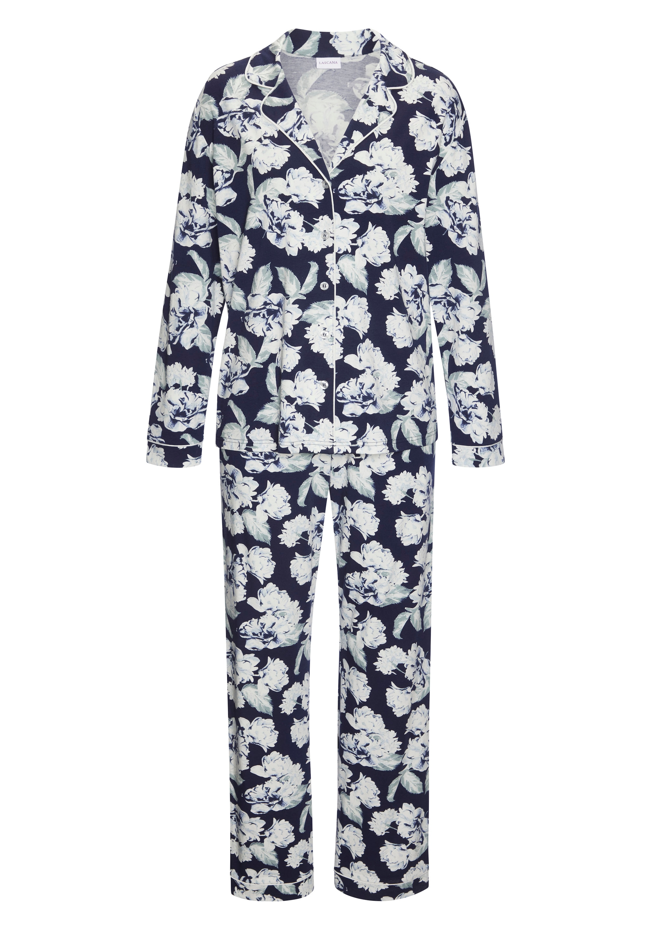 LASCANA Pyjama, mit schönem Blumenmuster