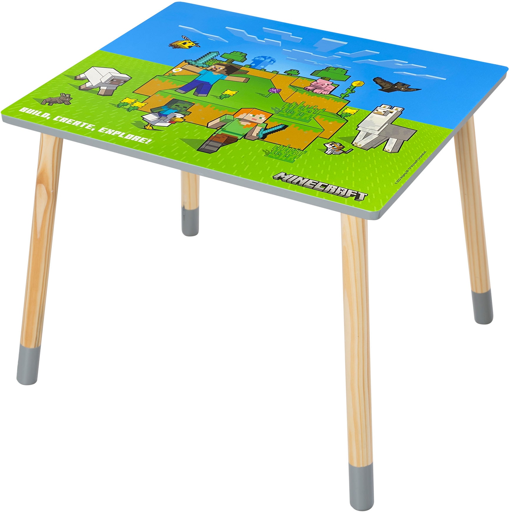 Phoenix Kindersitzgruppe »Minecraft Sitzgruppe« 3 tlg. tlg. Set Tisch mit 2 Stühlen