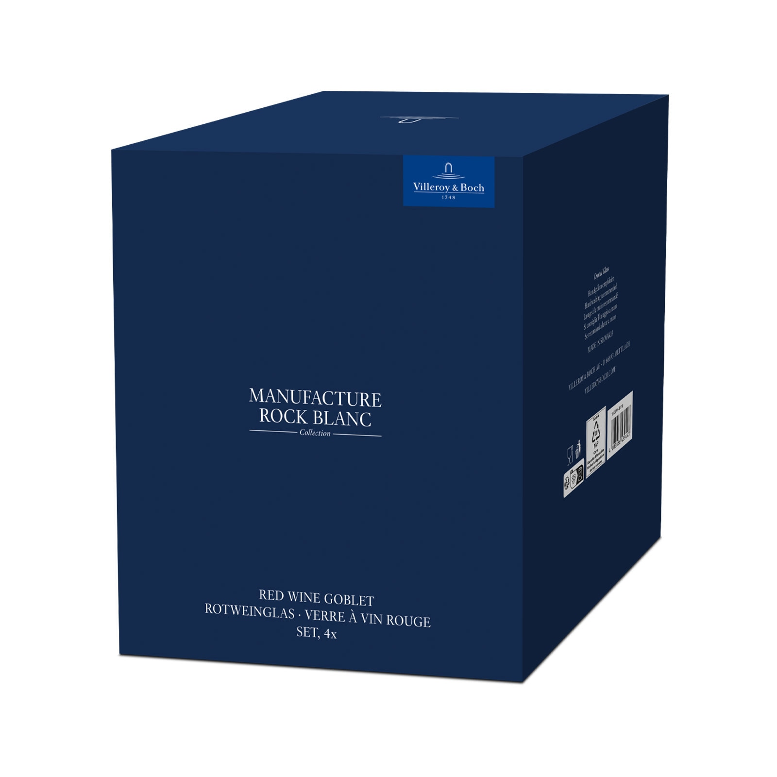 Villeroy & Boch Rotweinglas »Rotweingläser Manufacture Rock 470 ml 4er Set weiß-transparent«