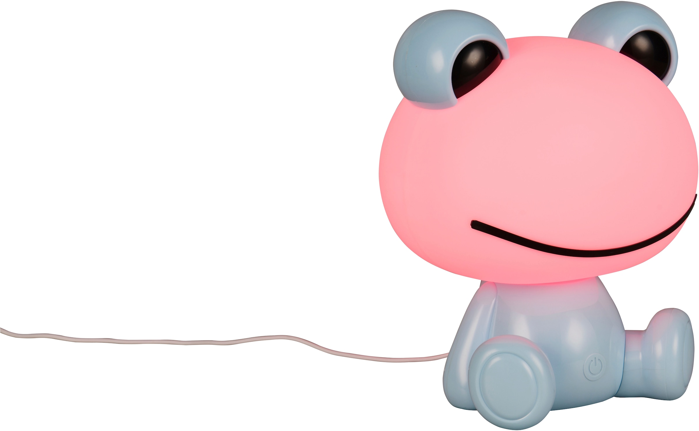 REALITY Leuchten LED Tischleuchte »HOPPER, Kinderzimmer Tischleuchte Nachttischleuchte Frosch Optik, RGB« LED-Board 1 Stk. RGB | Warmweiß 0,3W 30 Lumen warmweiß 3000K, RGB Farbwechsel Modus, USB-Anschluss