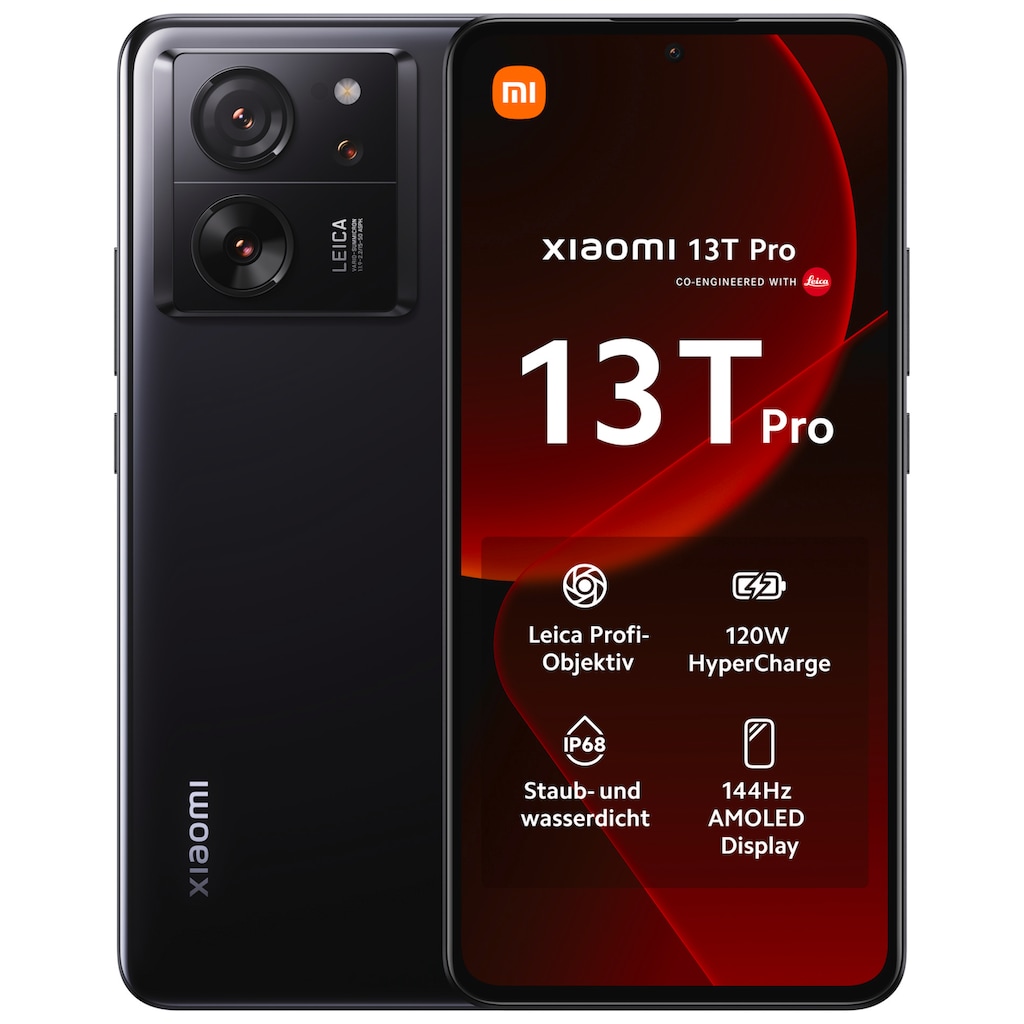 Xiaomi Smartphone »13T Pro mit 12GB RAM + 512GB internem Speicher«, Schwarz, 16,94 cm/6,67 Zoll, 512 GB Speicherplatz, 50 MP Kamera