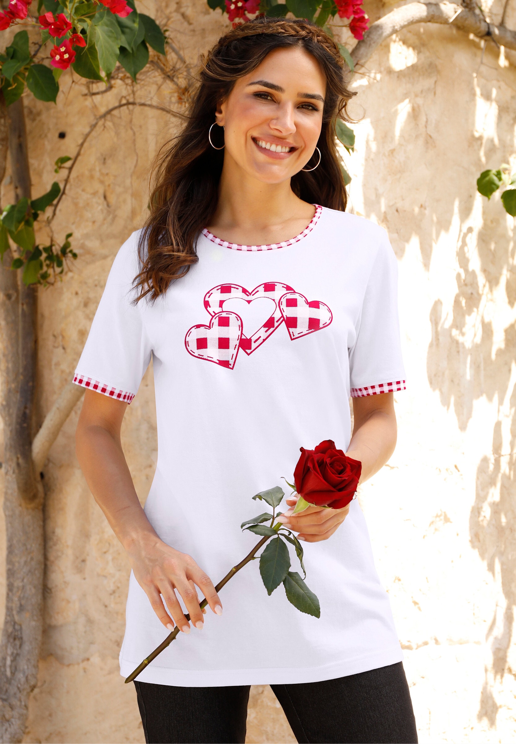Sieh an! Longshirt »Longshirt Longshirt mit Herzchen-Motiv«