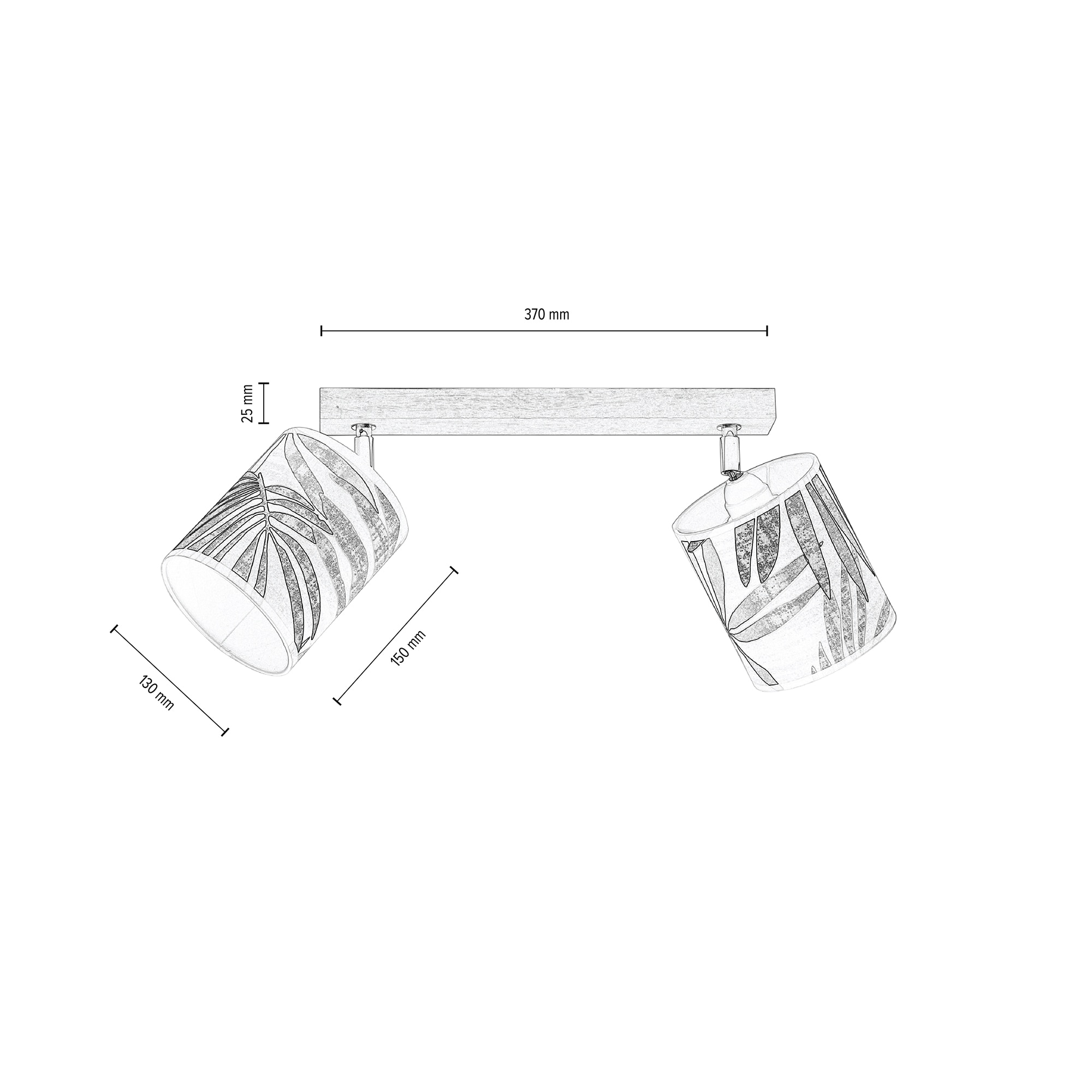 BRITOP LIGHTING Deckenleuchte »HOJA«, 2 aus 3 kaufen laminierter XXL Tapete, Baldachin | flammig-flammig, mit Garantie Eichenholz online Jahren aus Schirme