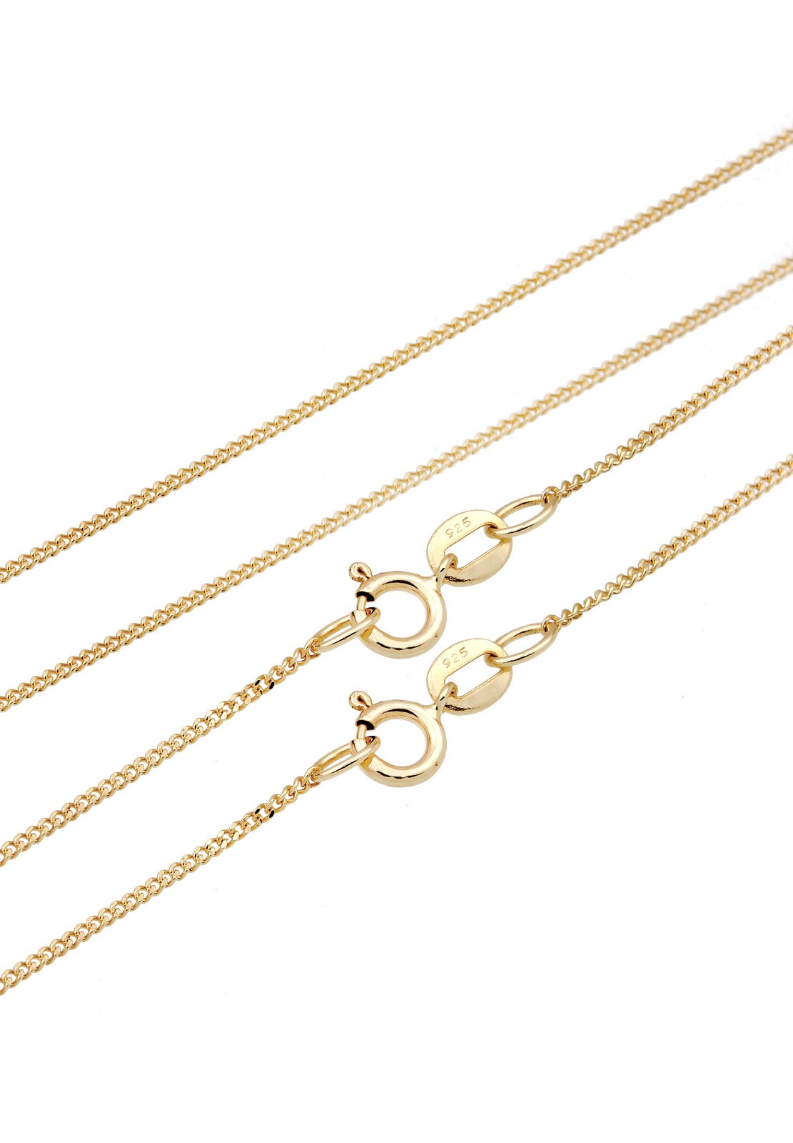 Elli Ketten-Set »Halskette Panzerkette Om Hamsa Hand Evil Eye 925 Silber«