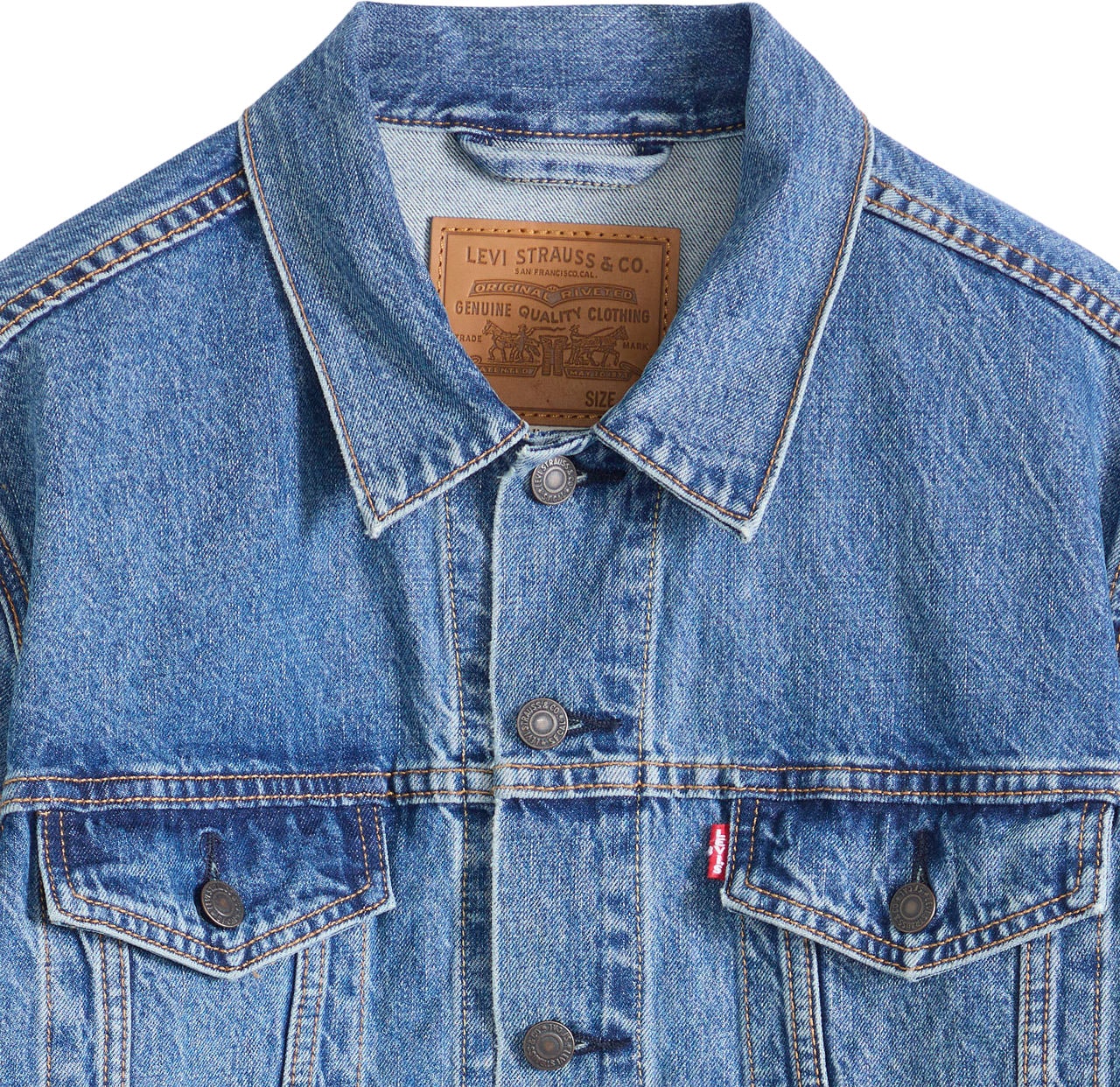 Levi's® Jeansjacke »VINTAGE FIT TRUCKER JKT« ohne Kapuze mit Knopfleiste