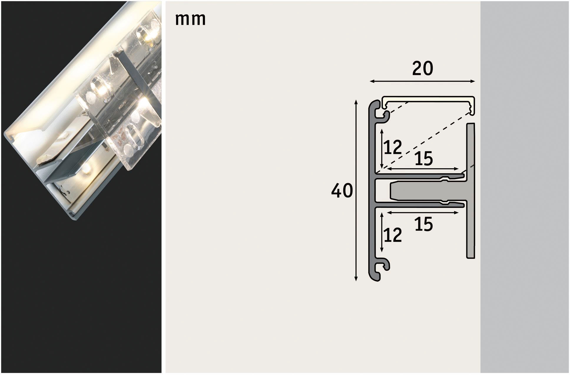 Paulmann LED-Streifen »Duo Profil Set 100 cm inkl. Clips und Diffusor«