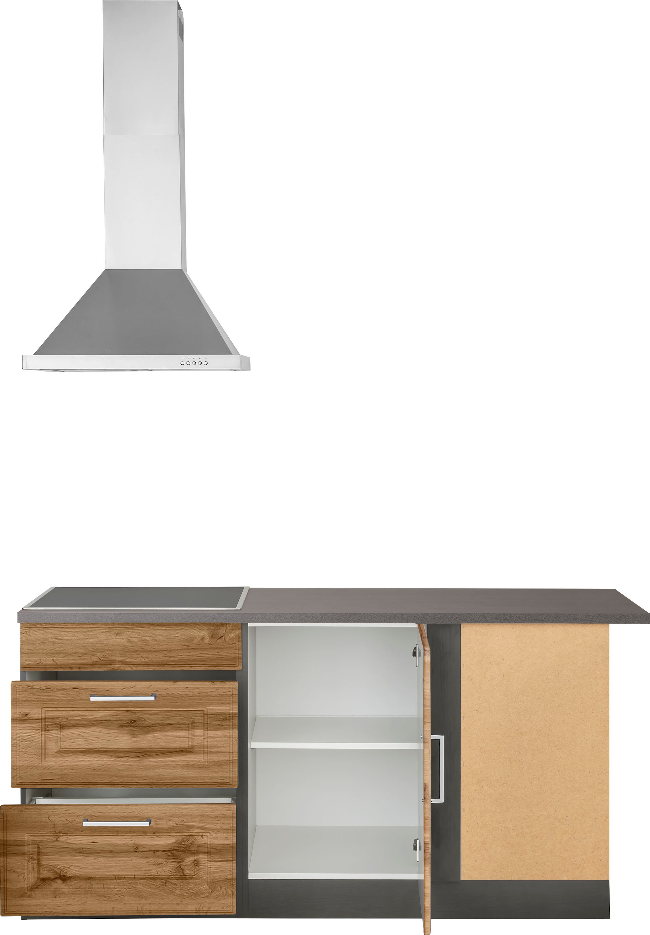 KOCHSTATION Winkelküche »KS-Stockholm« Stellbreite 260/170 cm, mit hochwertigen MDF Fronten im Landhaus-Stil