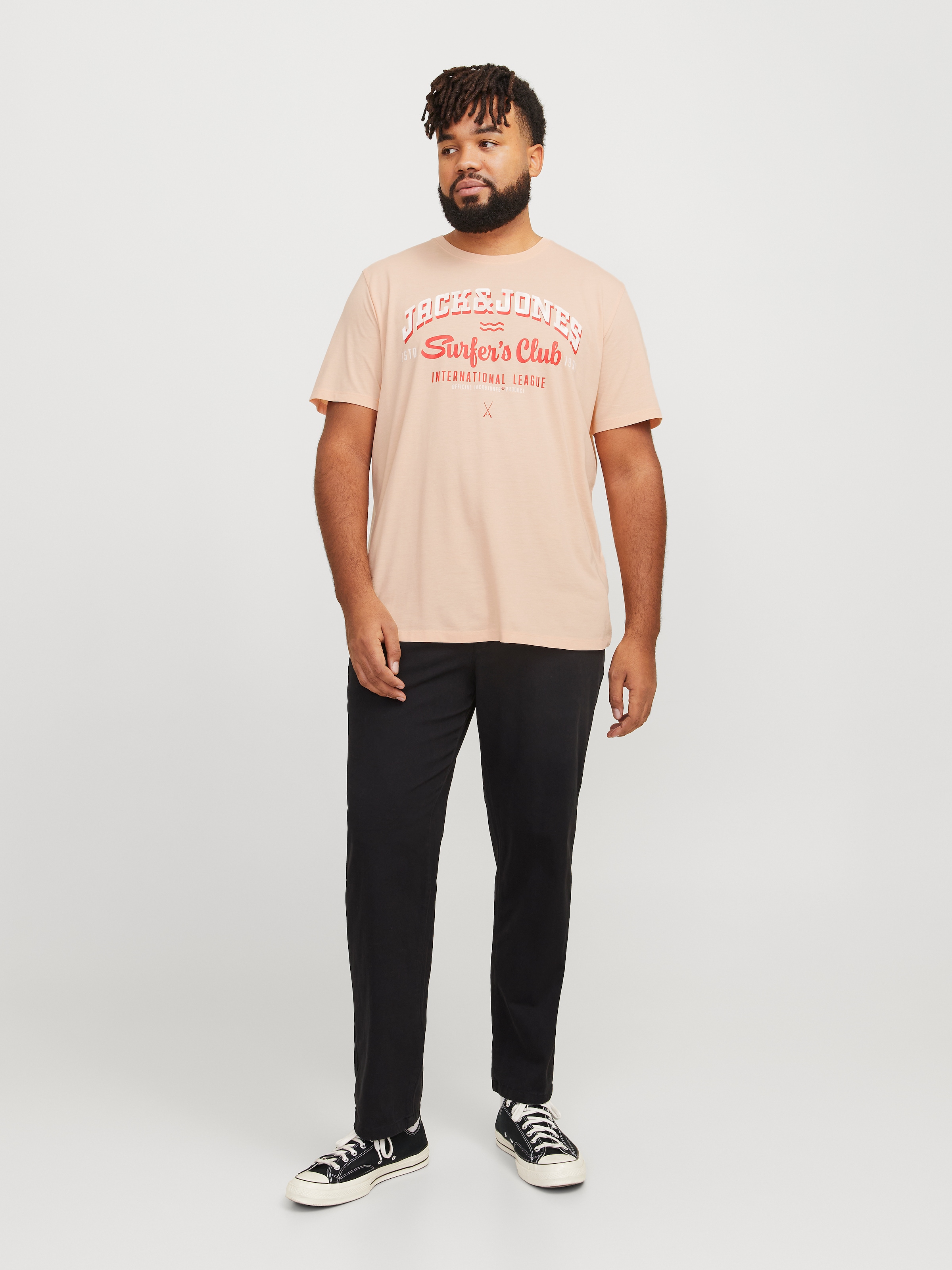 Jack & Jones PlusSize T-Shirt »JJELOGO TEE SS O-NECK 2 COL AW24 S PLS«, mit Frontprint