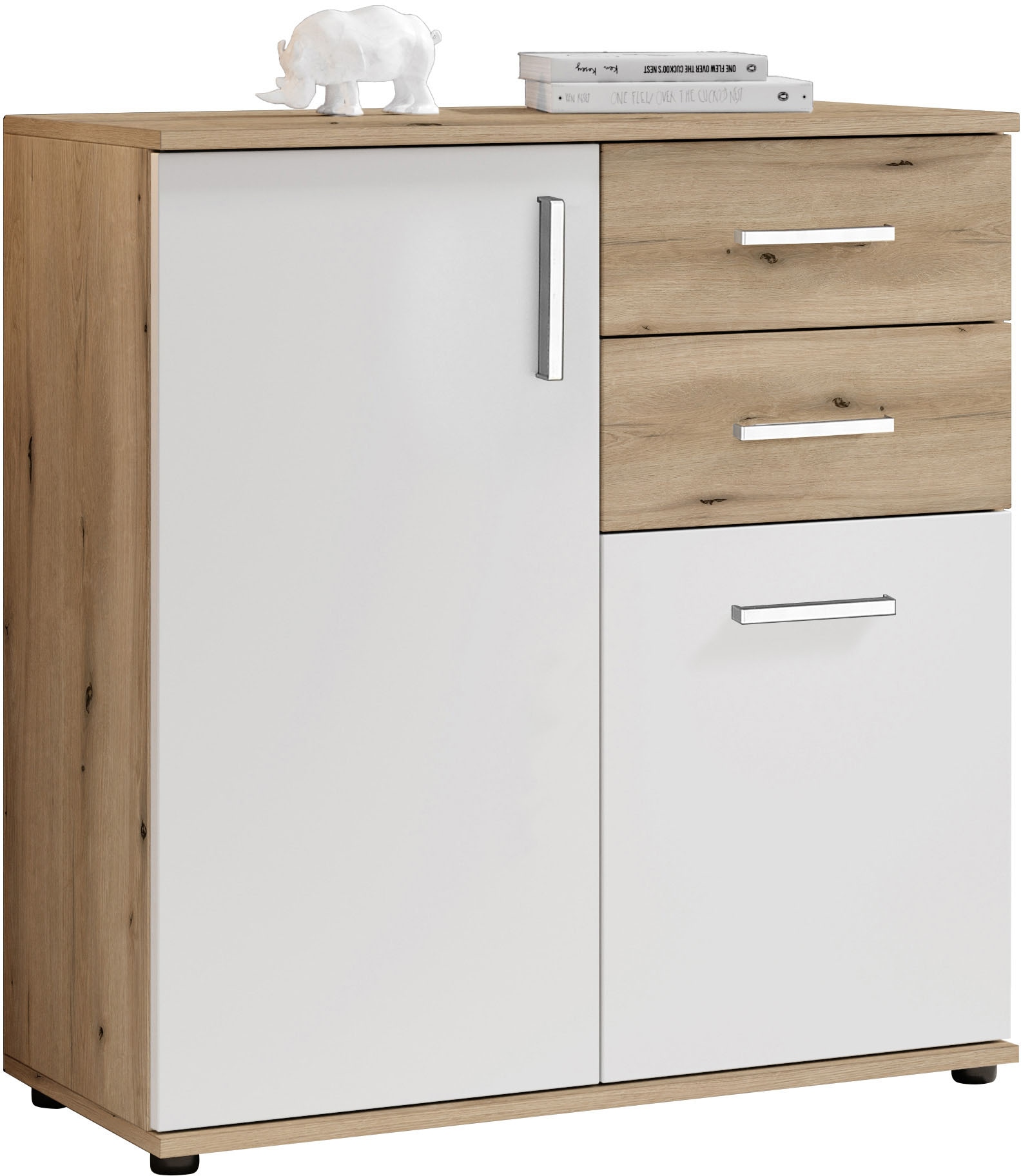 HBZ Kommode »BC-Drift-2, Universalschrank Stellmaß BxHxT 80x84x35 cm« 1 Stk. tlg. Kommode mit 2 Türen, 2 Schubkästen, 1 Einlegeboden