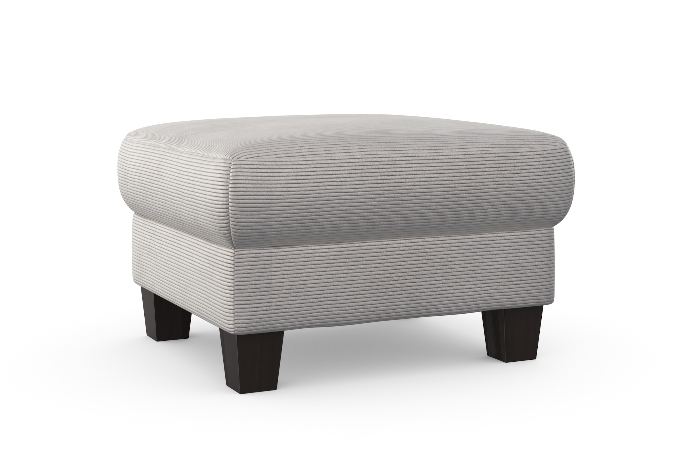 Home affaire Polsterhocker »Summer« inkl. Stauraum, Cord-Bezug, wengefarbene Holzfüße