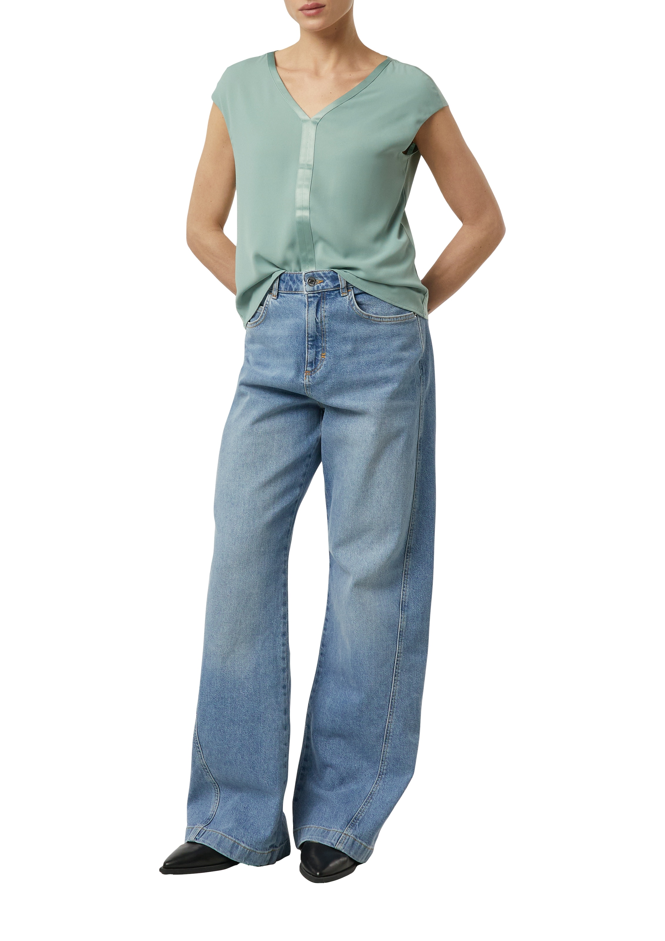 Comma Kurzarmshirt mit Viskose