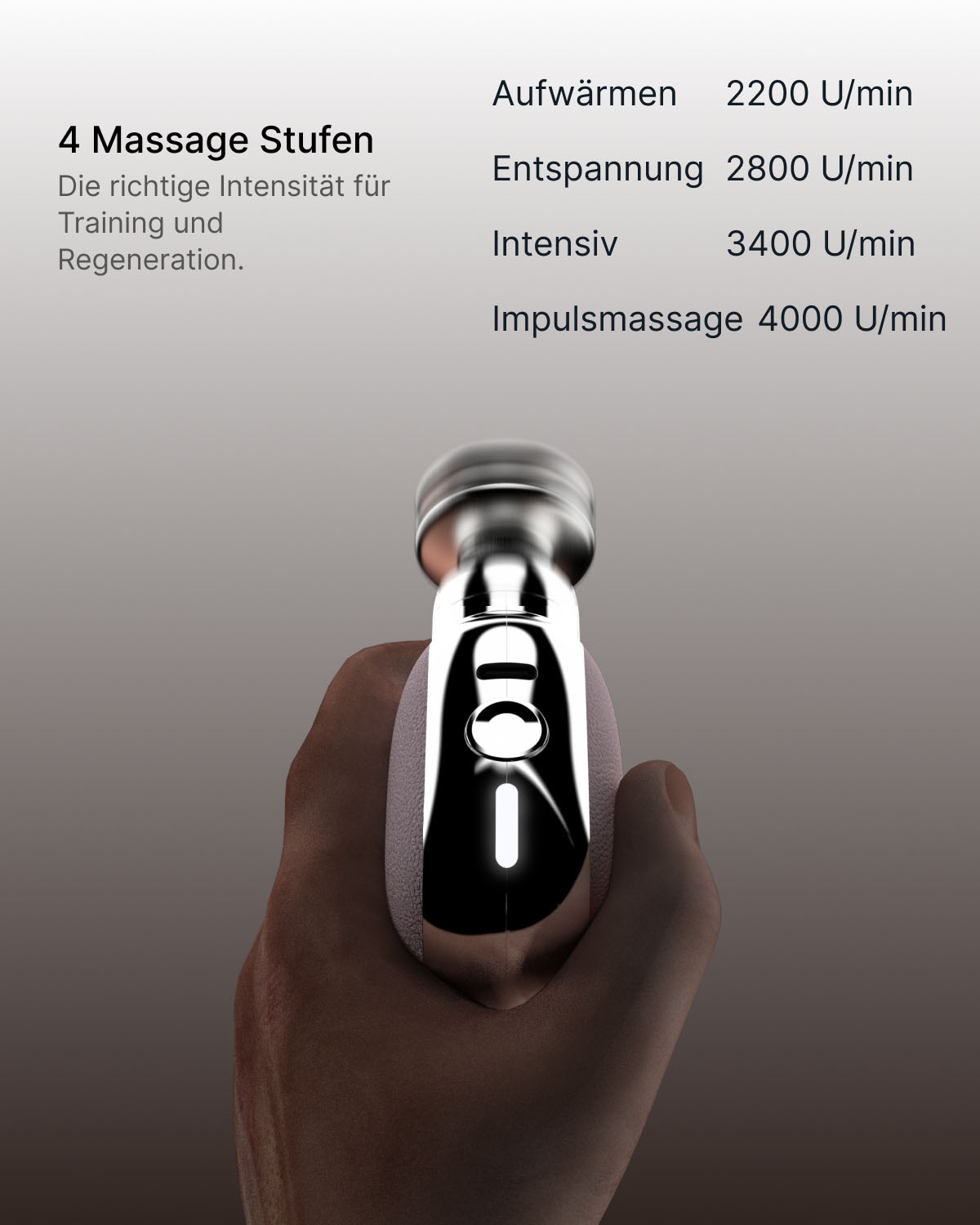 Renpho Massagepistole »Micro Massagepistole« Mini-Massagepistole: 4 Stufen, 4 Köpfe, 6 mm, USB-C-Akku