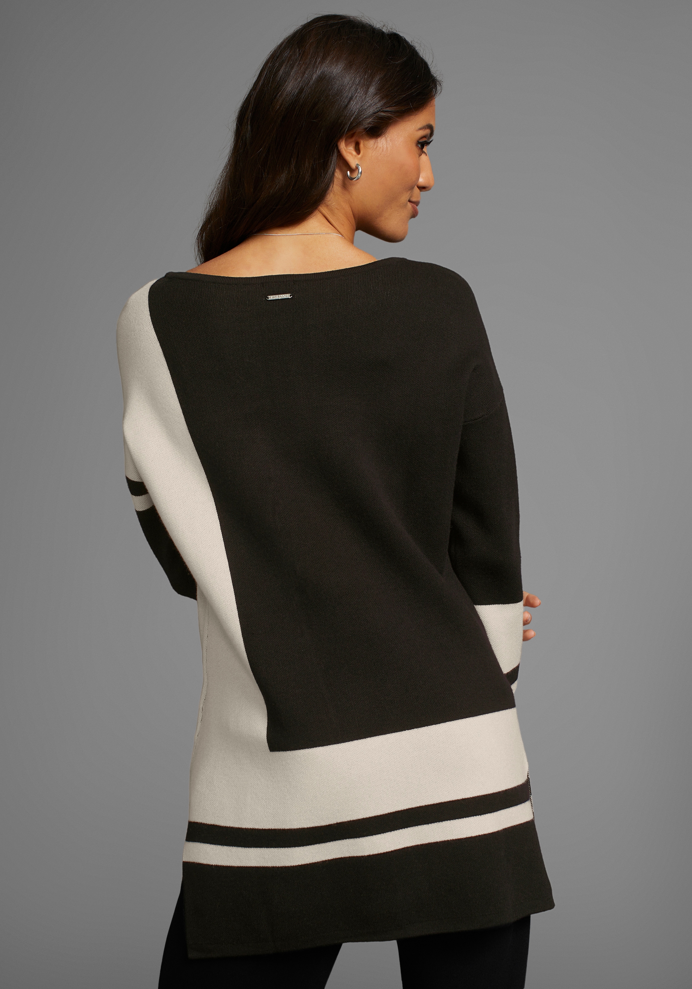 Laura Scott Longpullover mit geometrischem Jacquardmuster