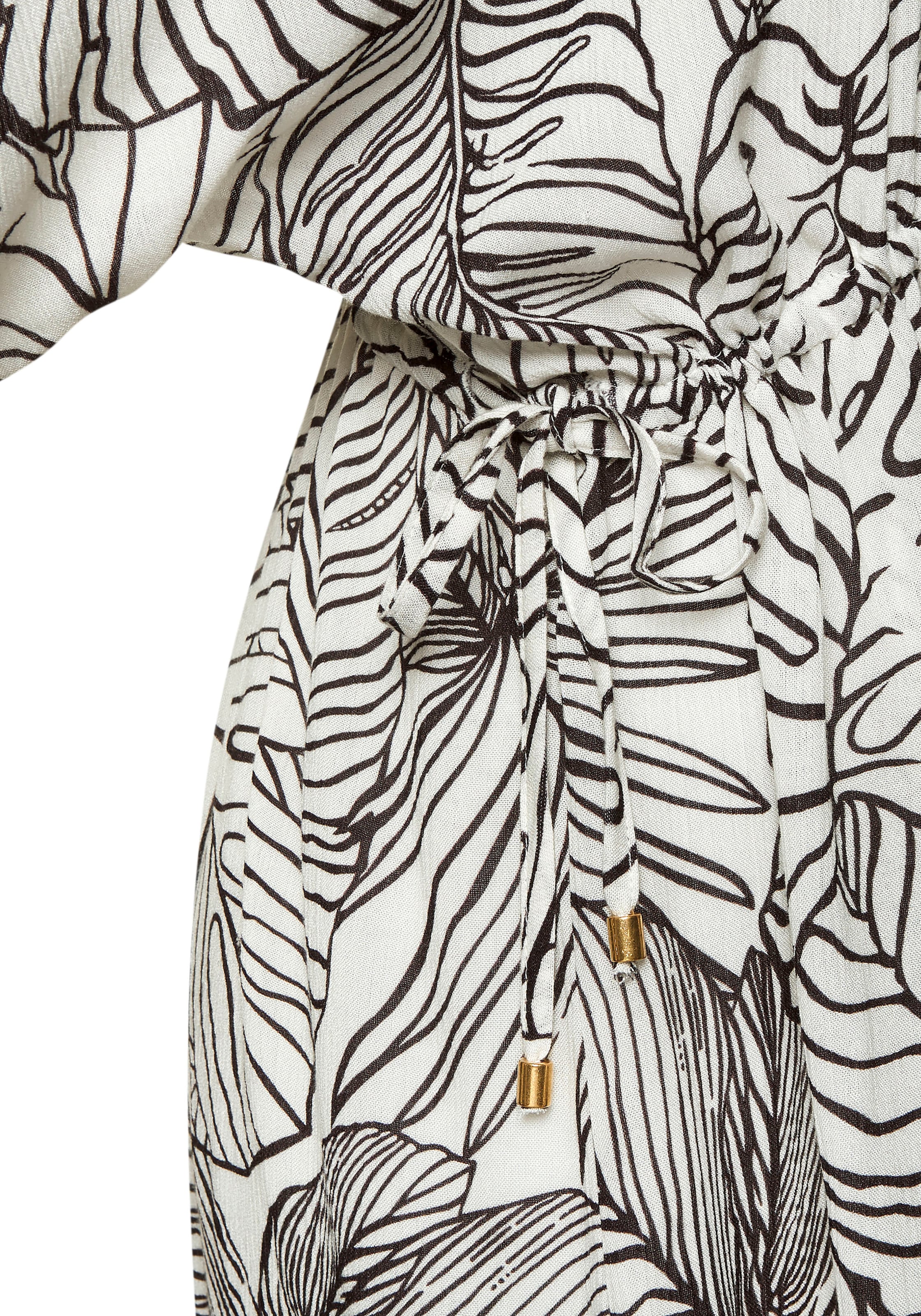 s.Oliver Longtunika, aus gekreppter Viskose, kurzes Sommerkleid, Blusenkleid, taillierbar