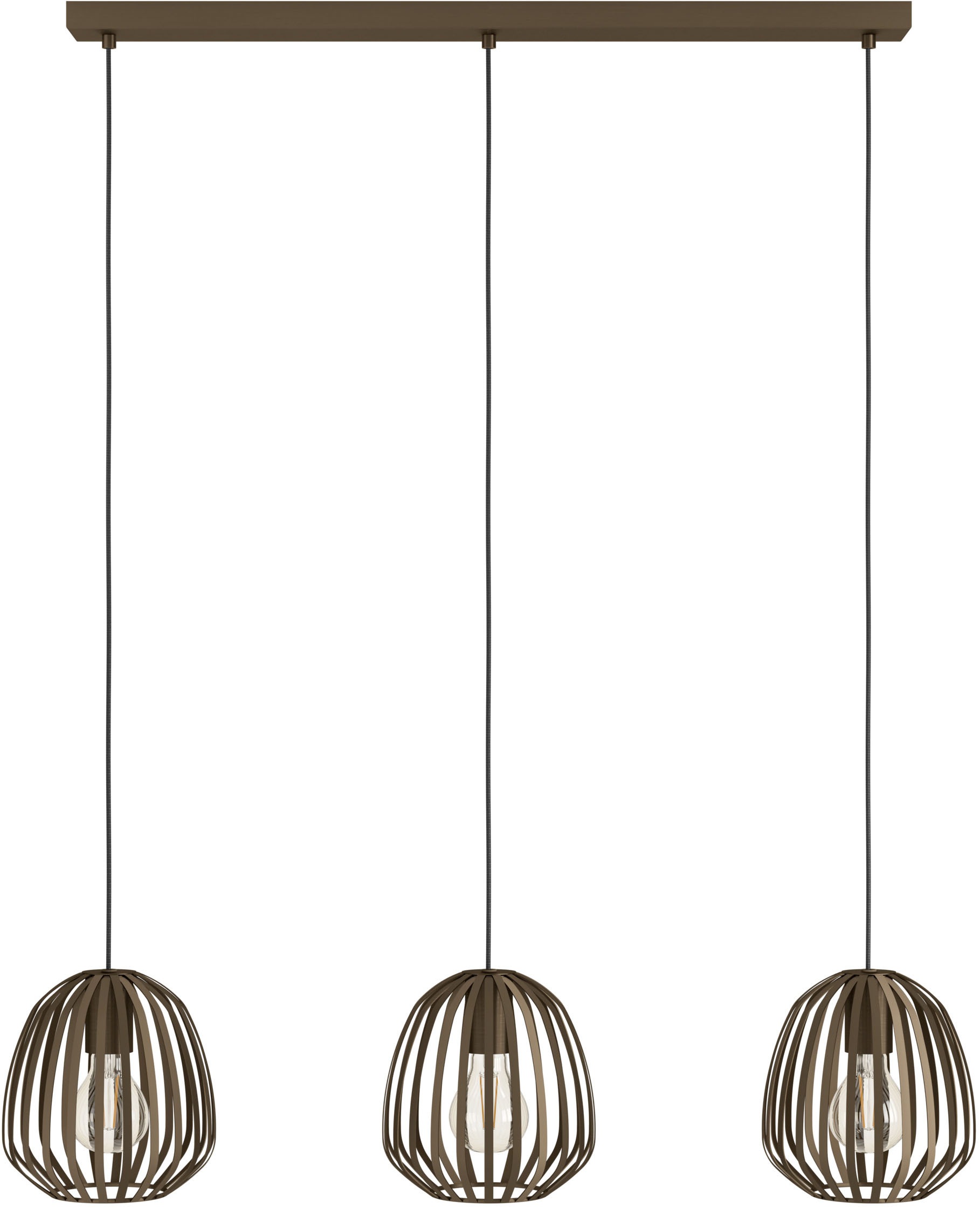 EGLO Hängeleuchte »ESPINAL Pendellampe - Stahl - E27 - 3X40W - IP20« E27 1 Stk. Hängelampe, Deckenlampe, Wohnzimmer, Esszimmer, L90 x B19,5 x H110 cm