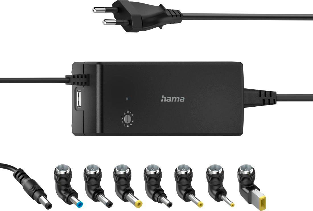 Hama Notebook-Netzteil »Universal-Notebook-Netzteil, 12-22V/90W 8 Notebookstecker«