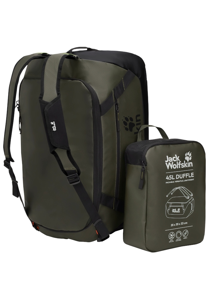 Jack Wolfskin Sporttasche »TECTON DUFFLE 45« Reisetasche 45 Liter, wasserabweisend, als Rucksack tragbar
