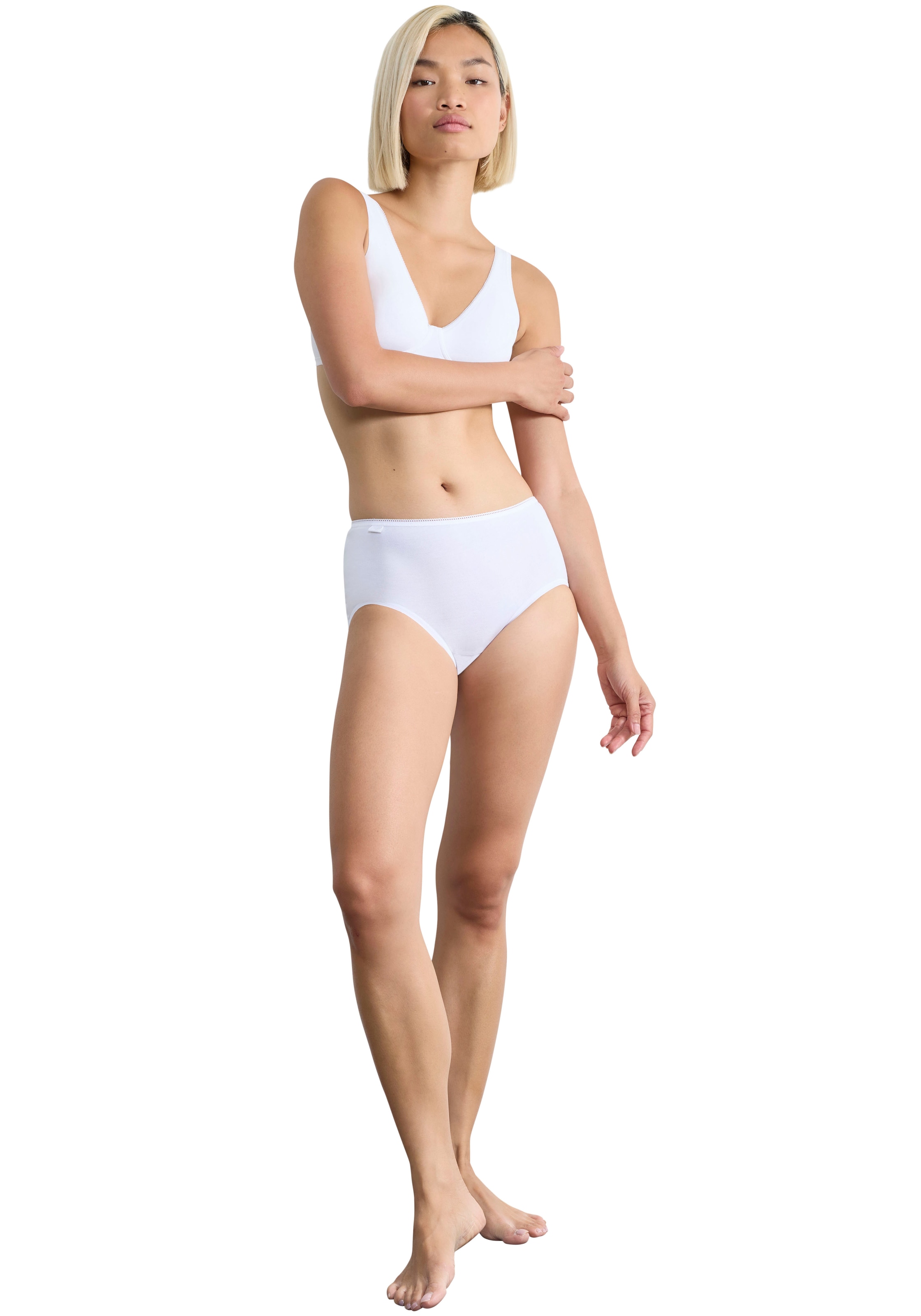 sloggi Midislip »24/7 Cotton« 3er Pack,  Spitze, blickdicht, weiche Baumwollmischung, elastisch