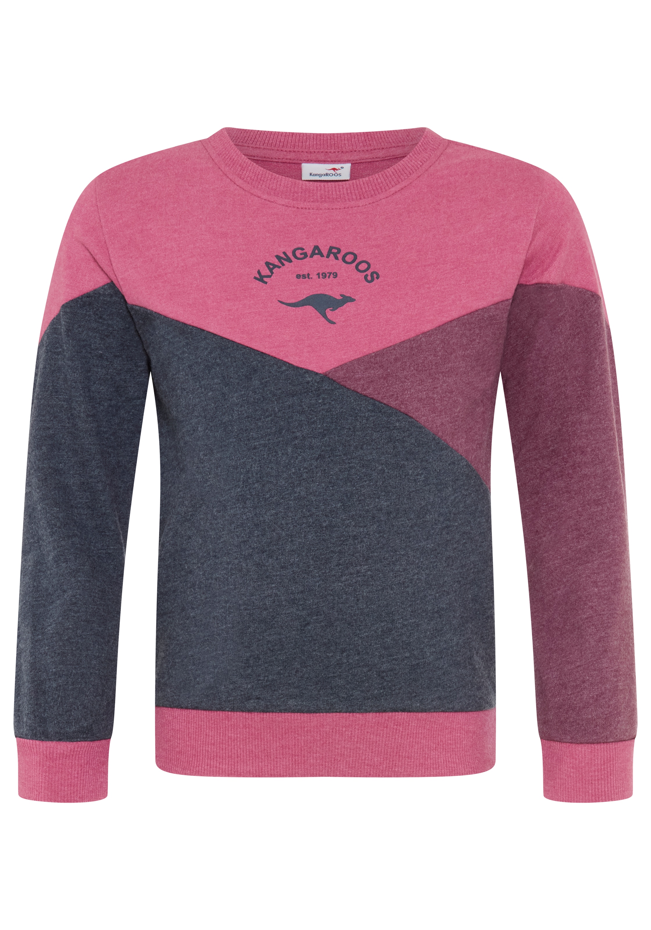 KangaROOS Sweatshirt »Colorblocking für kleine Mädchen«, Langarm,  hüftlang,  lockere Passform,  mit Logodruck
