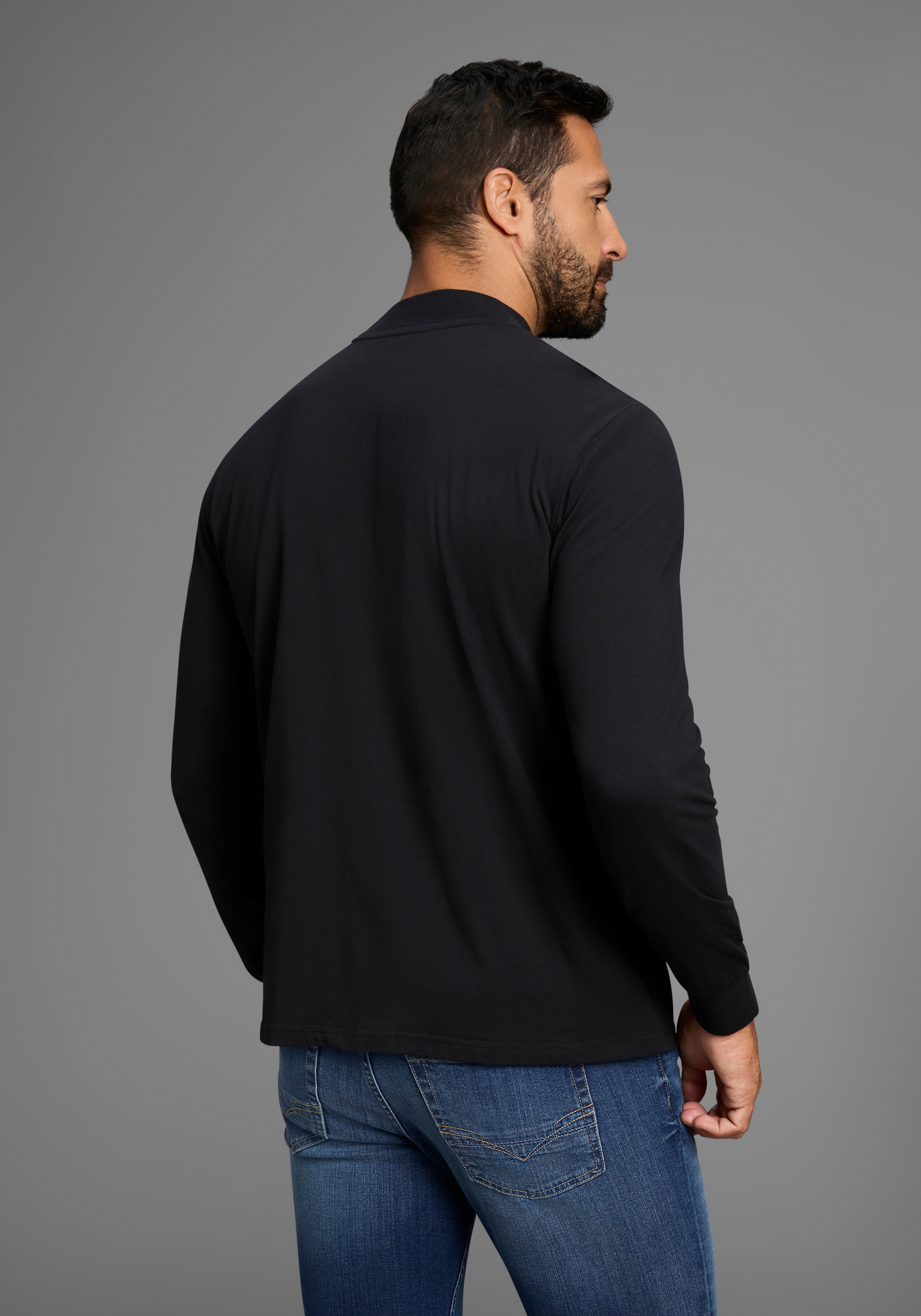 Man's World Stehkragenshirt »Neue Kollektion!« mit Bündchen