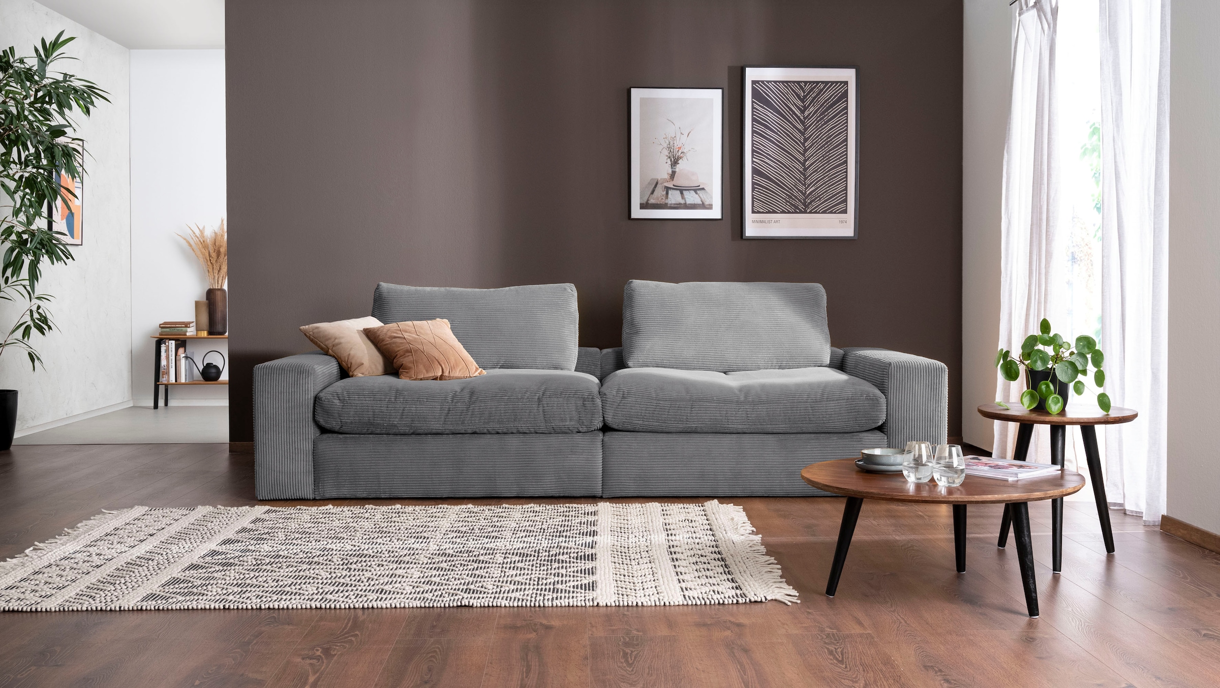 alina Big-Sofa »Sandy«, 266 cm modernem bestellen Rechnung auf tief, breit in Cordstoff 98 cm und