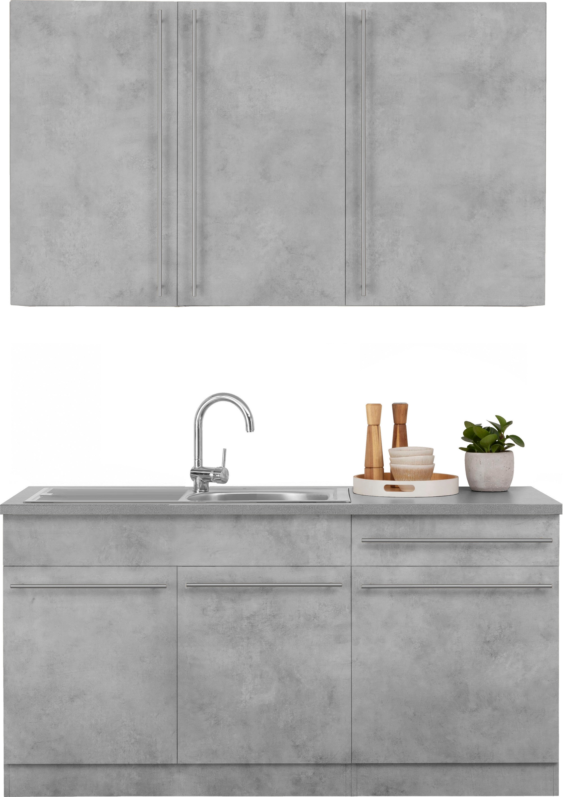 wiho Küchen Pantryküche "Chicago" ohne E-Geräte, Breite 160 cm