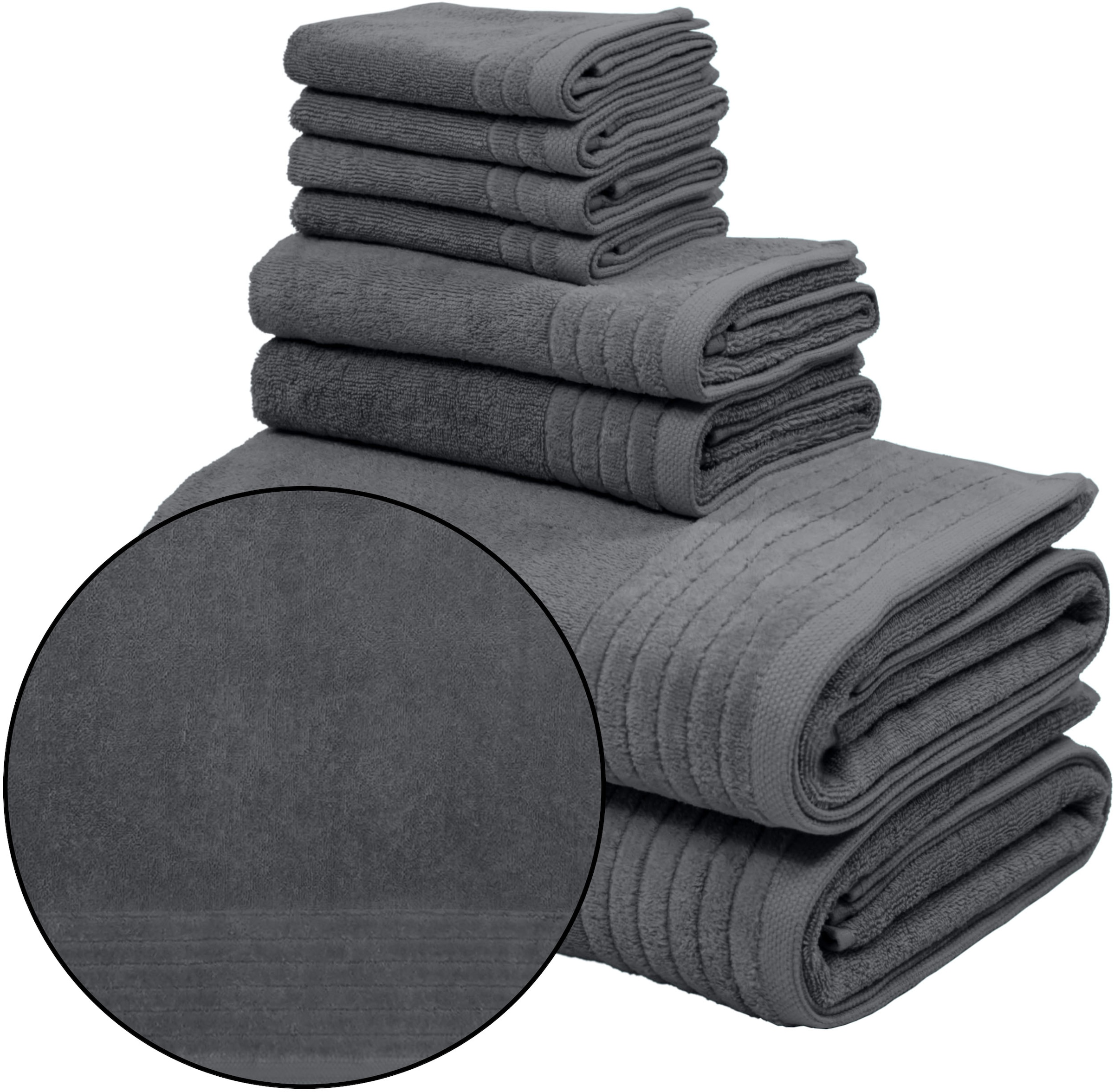 my home Handtuch Set »Sanremo Premium, Premium Handtücher, 600 gr/m², dicke Qualität« Set 8 Stk. Frottier Duschtücher, Handtücher, Seiftücher, 100% Baumwolle, 5 Jahre Garantie