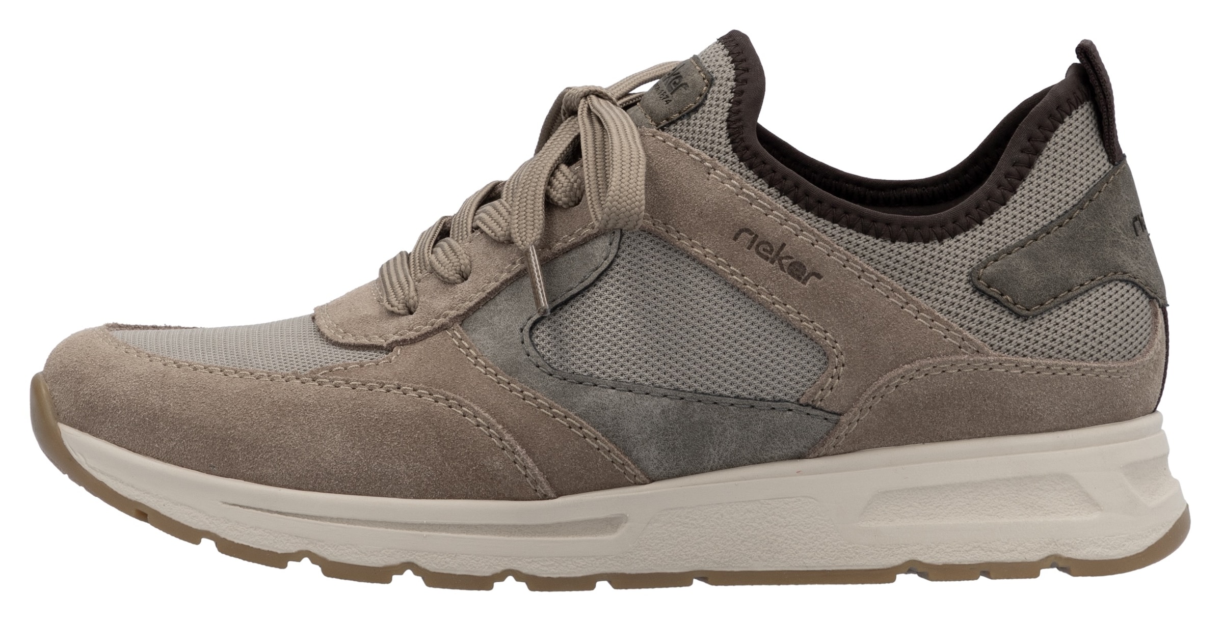 Rieker Slip-On Sneaker, Schlupfschuh, Halbschuh, Freizeitsneaker mit Schnürelement