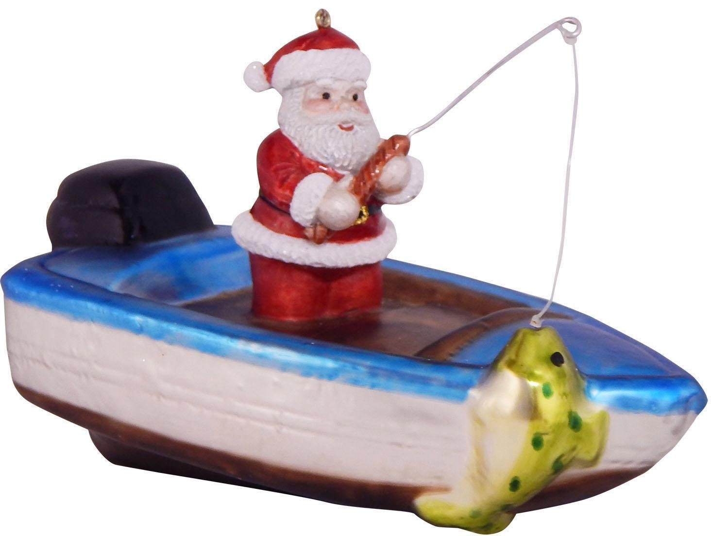 Christbaumschmuck »Fischerboot mit Weihnachtsmann, Weihnachtsdeko, Christbaumschmuck«,...