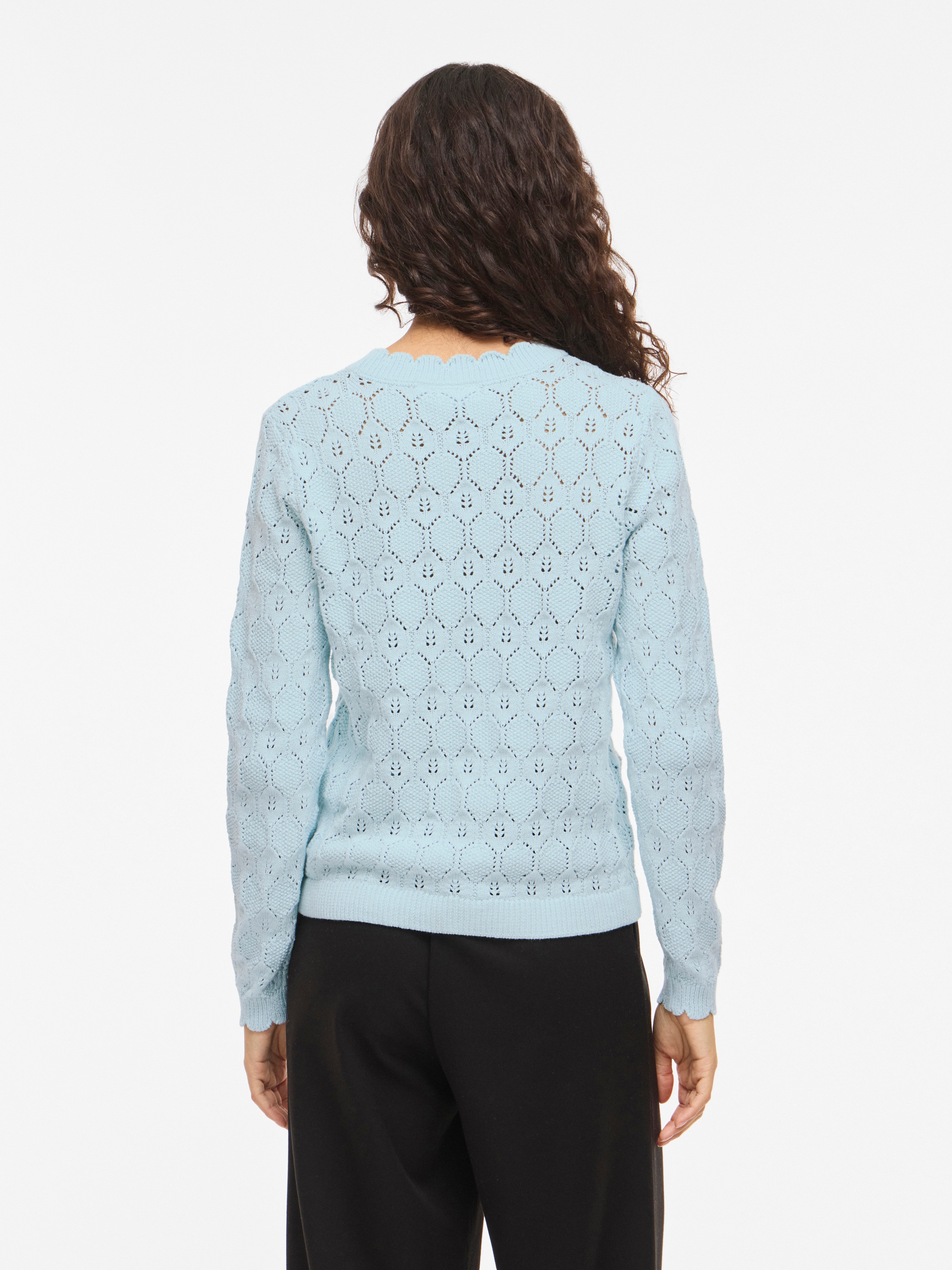 Vila Rundhalspullover »VILOWEN L/S POINTELLE KNIT TOP/PB«