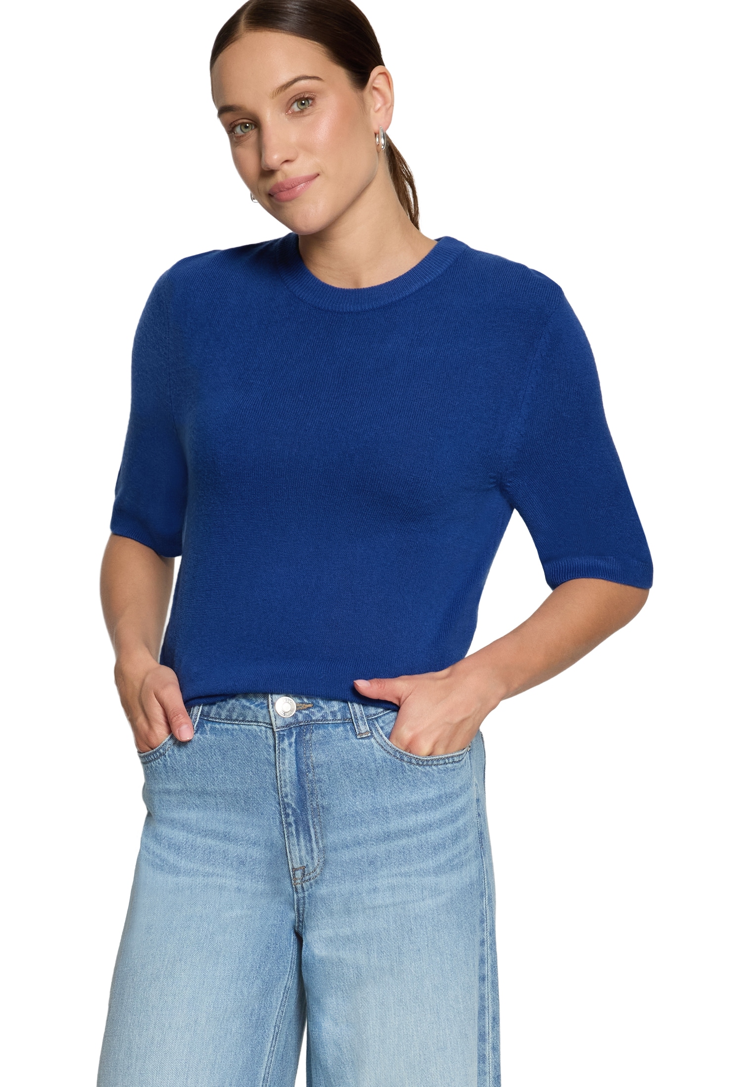 Zero Rundhalspullover »Basic-Strickpullover«
