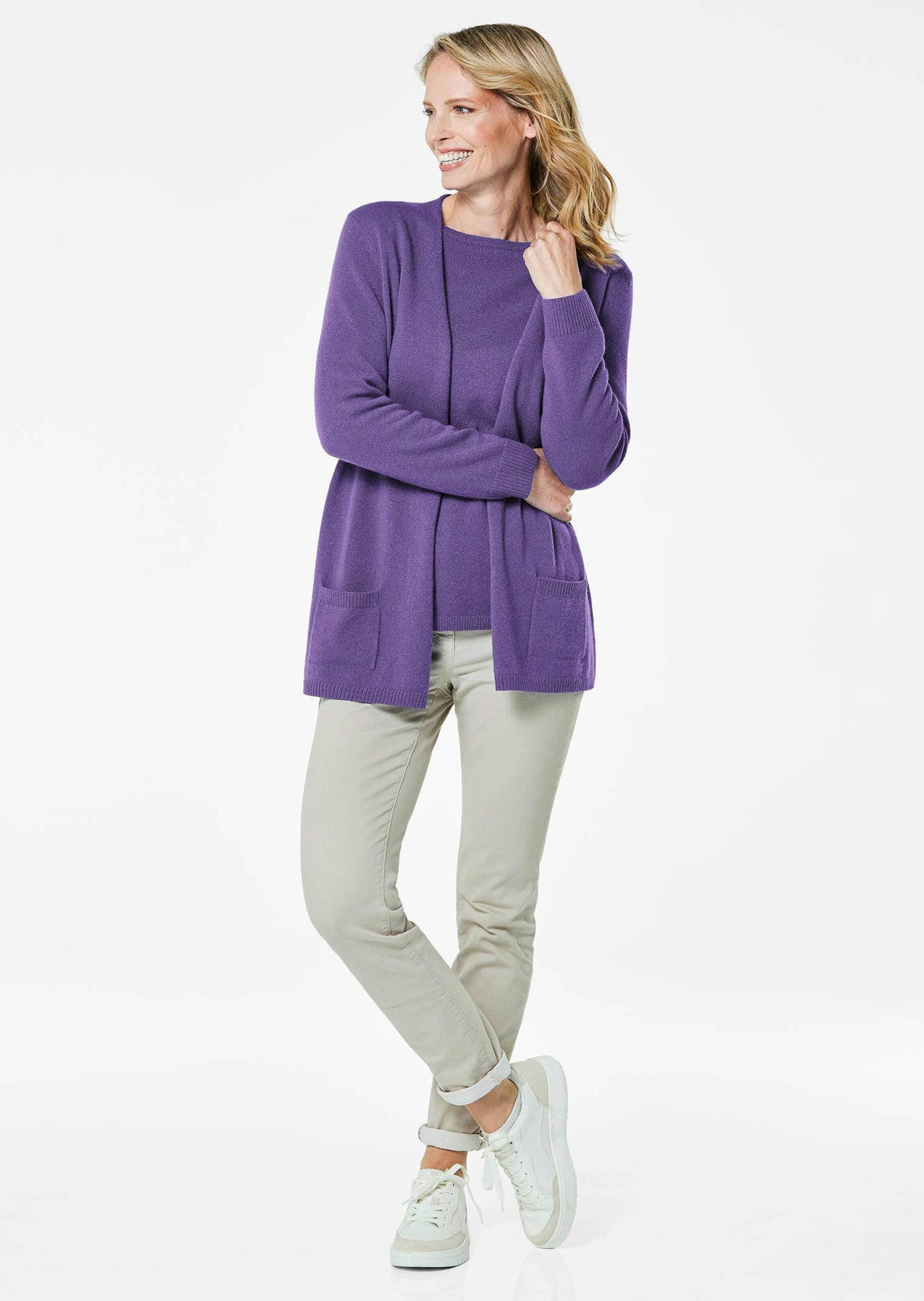 GOLDNER Strickjacke »Kurzgröße Langarm Feinstrick-Cardigan« Ohne