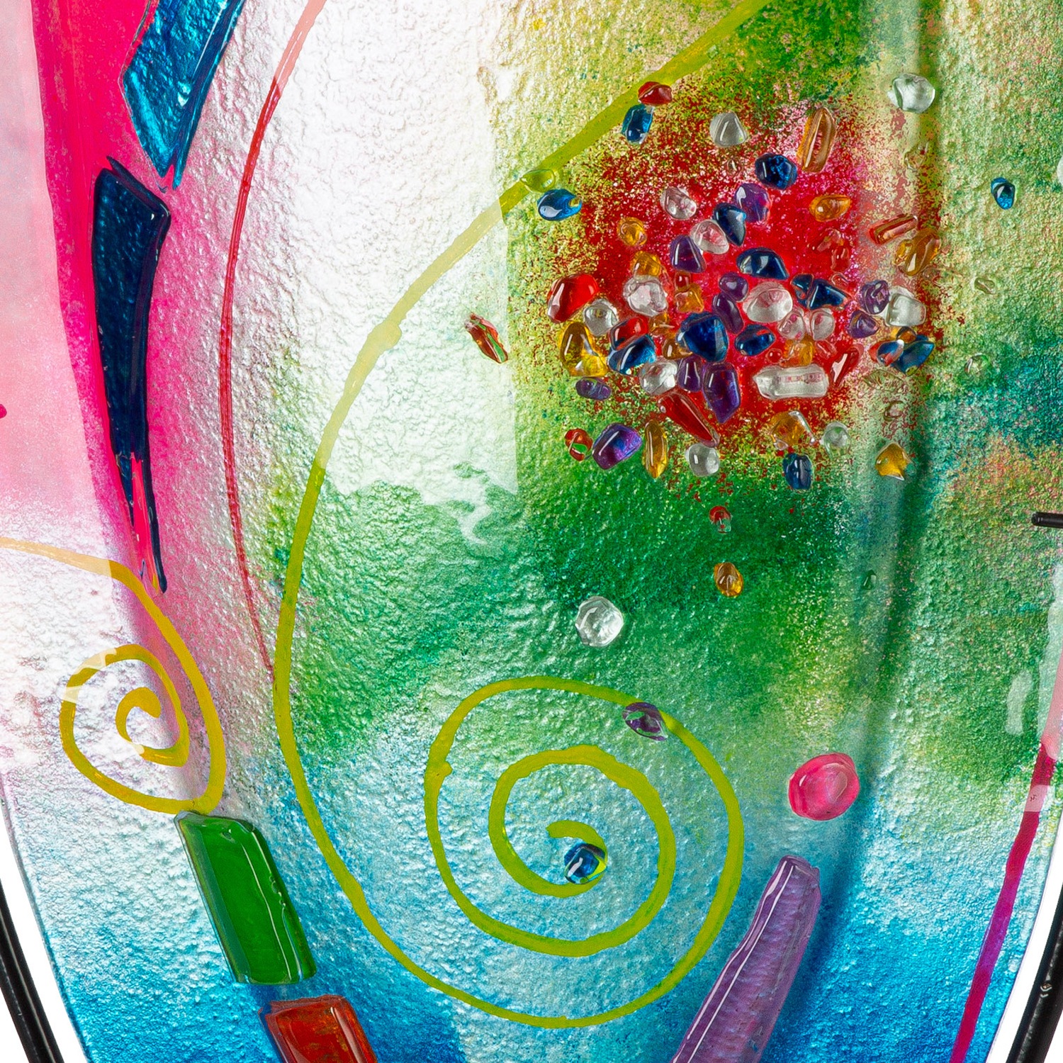 Casablanca by Gilde Tischvase »Vase oval Cool blau; pink H. 49 cm«, (1 St.)