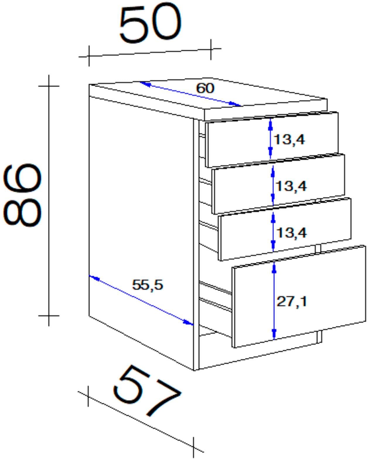 Flex-Well Unterschrank »Nepal«, (B x 50 H Rechnung x auf T) Schubkästen x x mit 85/86 praktischen kaufen cm, 60