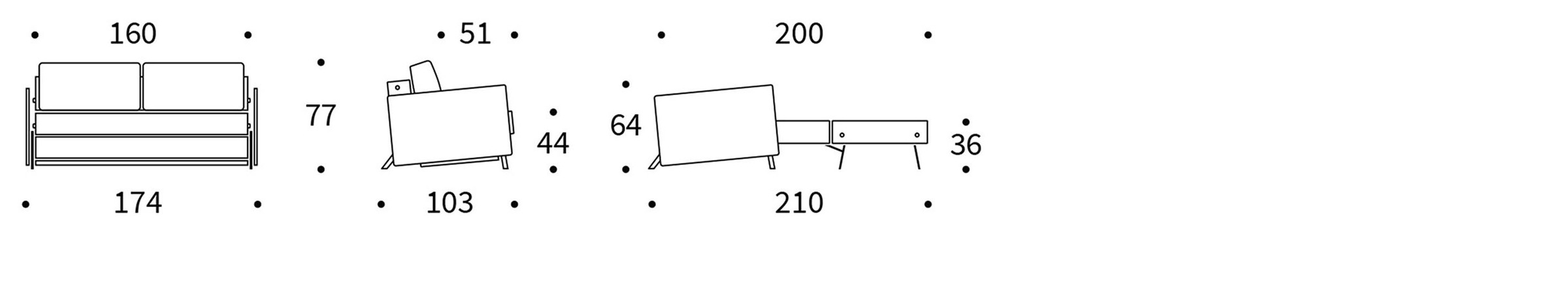INNOVATION LIVING ™ Schlafsofa »Cubed Klappsofa, hochwertige Schlaffunktion, Design und extra Komfort« Frontauszug, sehr platzsparend, abgewinkelt Sitzen, waagerecht liegen