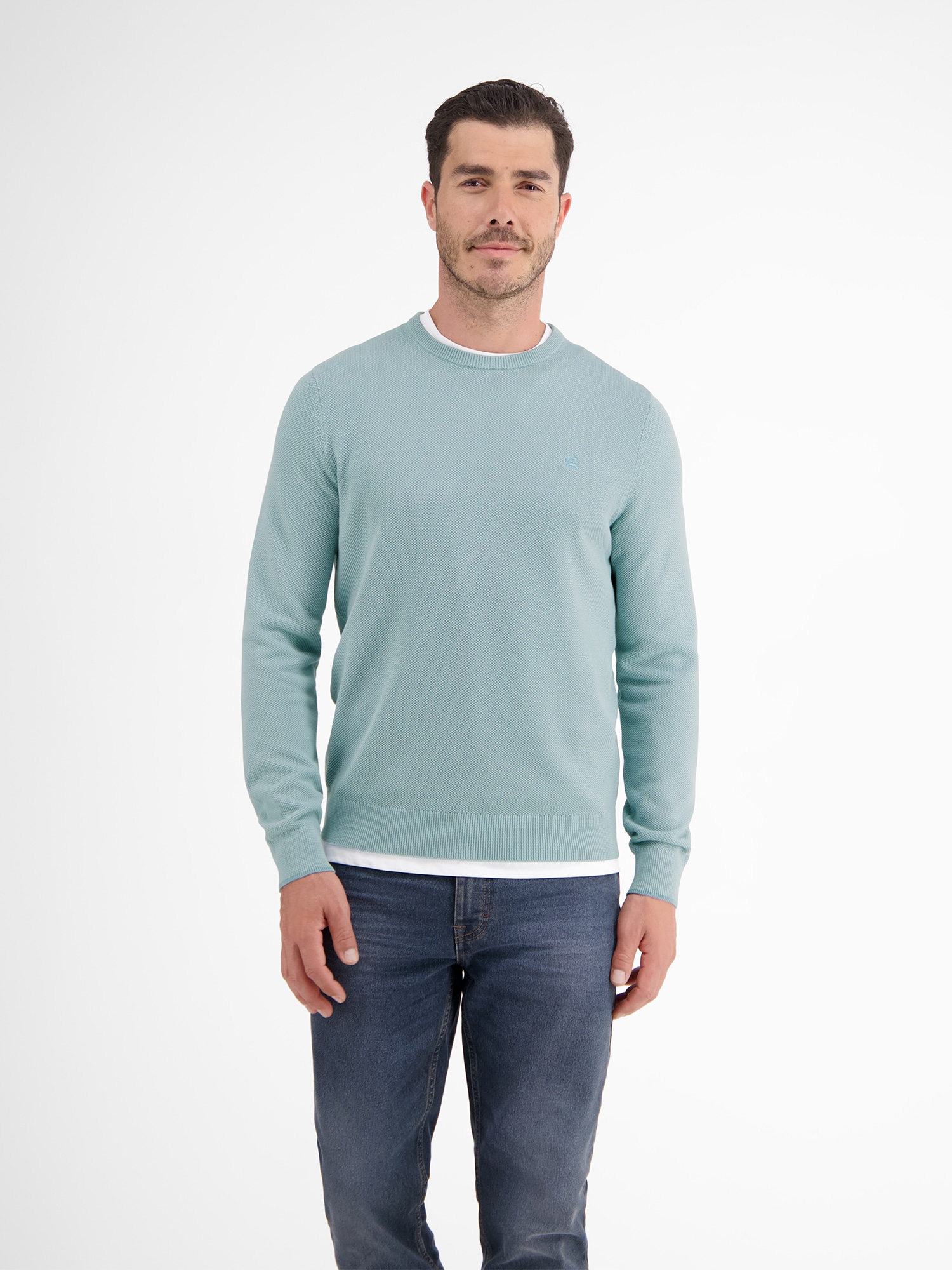LERROS Strickpullover »LERROS Leichter Strickpullover mit schmaler Rippstruktur«
