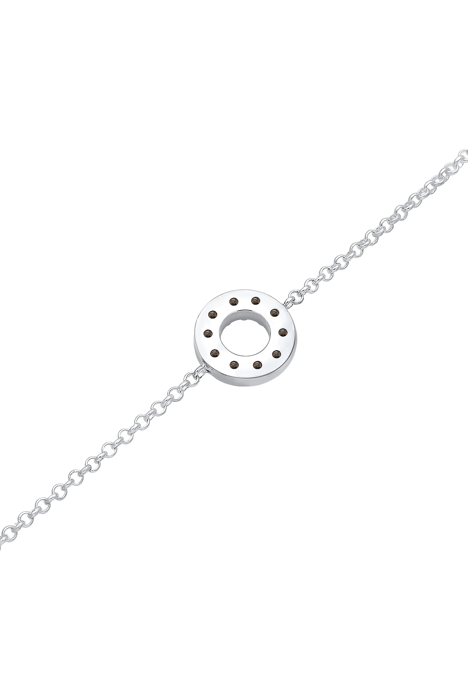Elli Armkette »Armband Kreis Glas Kristalle Weiß 925 Sterling Silber«