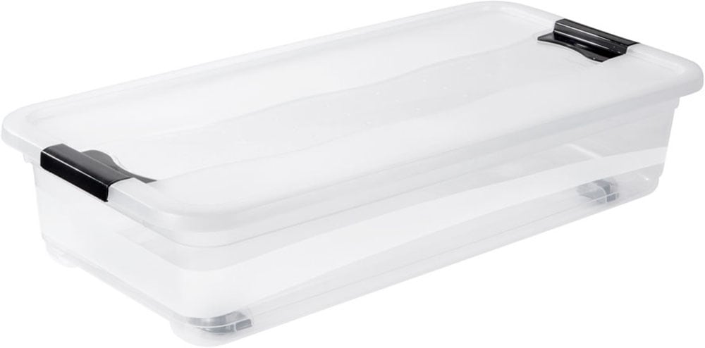 keeeper Aufbewahrungsbox »Konrad, Box mit Rollen, 3er Set, 33 L, 79,5 x 39,5 x 18 cm« durch Clips verschließbar, Griffe und Rollen am Boden