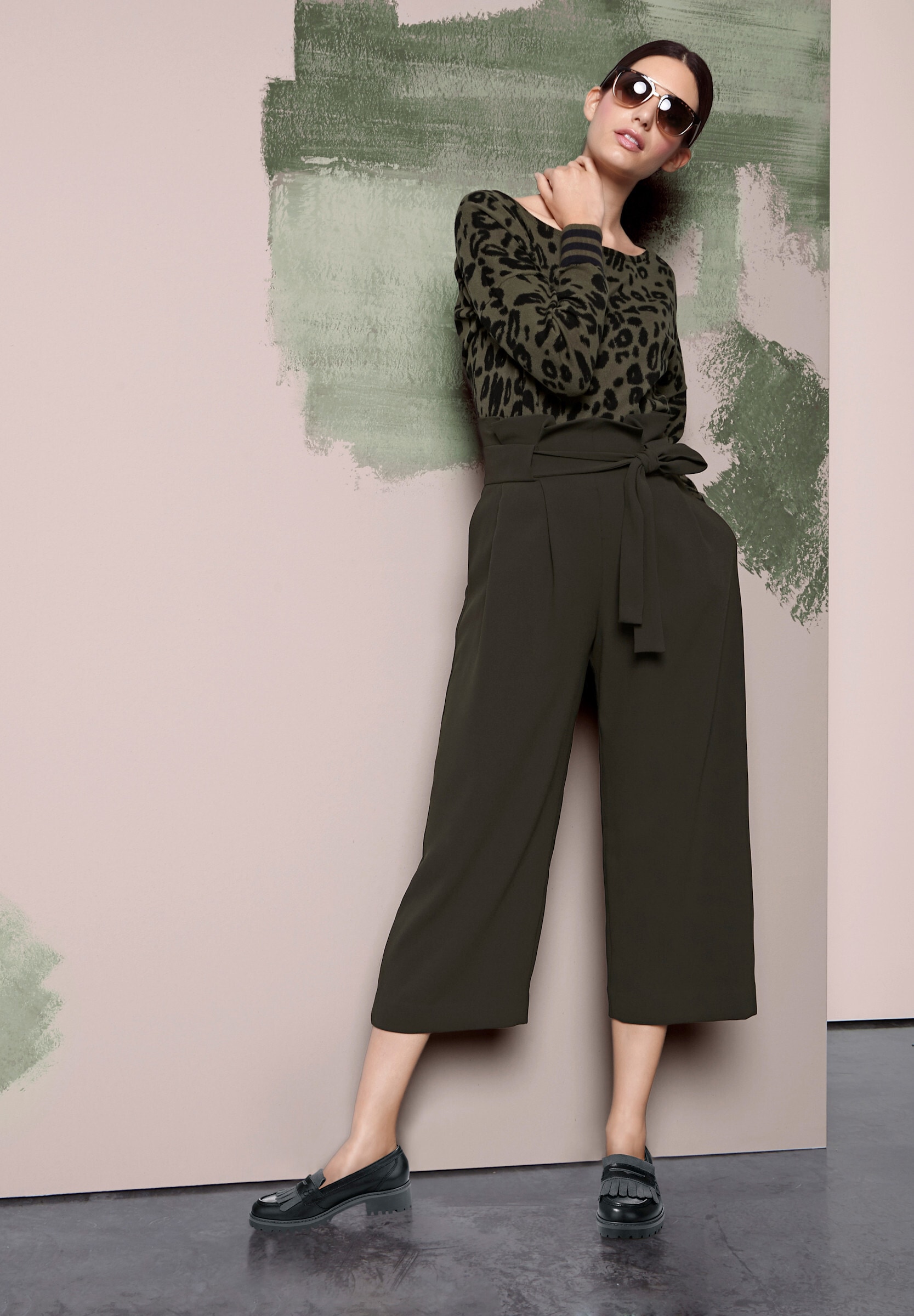 heine Longpullover »Druck-Pullover Rundhalspullover mit Leo-Print«