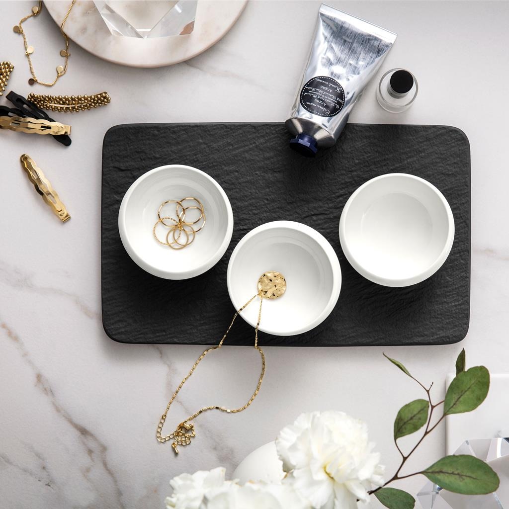 Villeroy & Boch Dipschale »Dipschälchen Set NewMoon schwarz-weiß« 4 Spülmaschinengeeignet, Mikrowellengeeignet