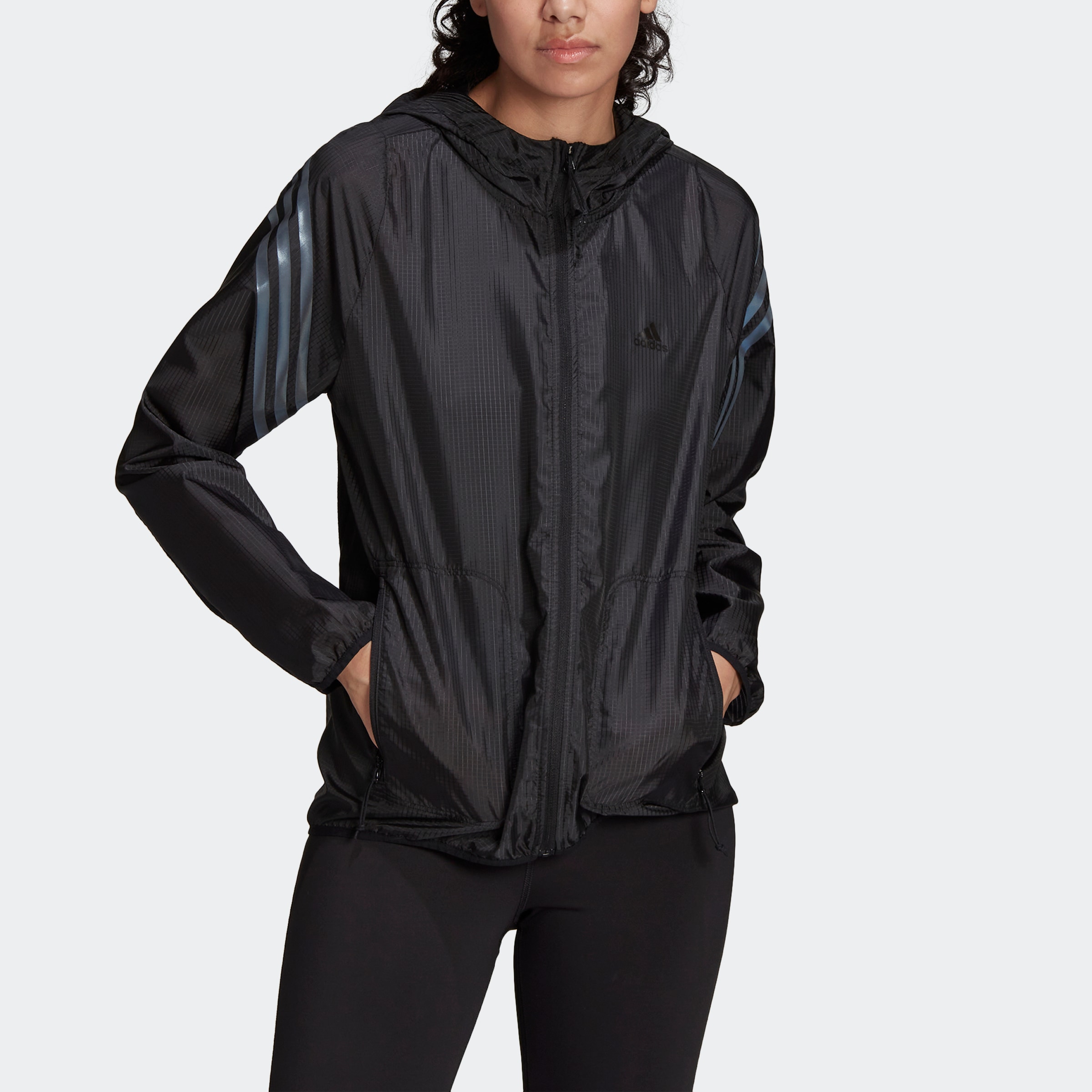 adidas Performance Laufjacke »RUN ICONS 3STREIFEN HOODED RUNNING WINDBREAKER«