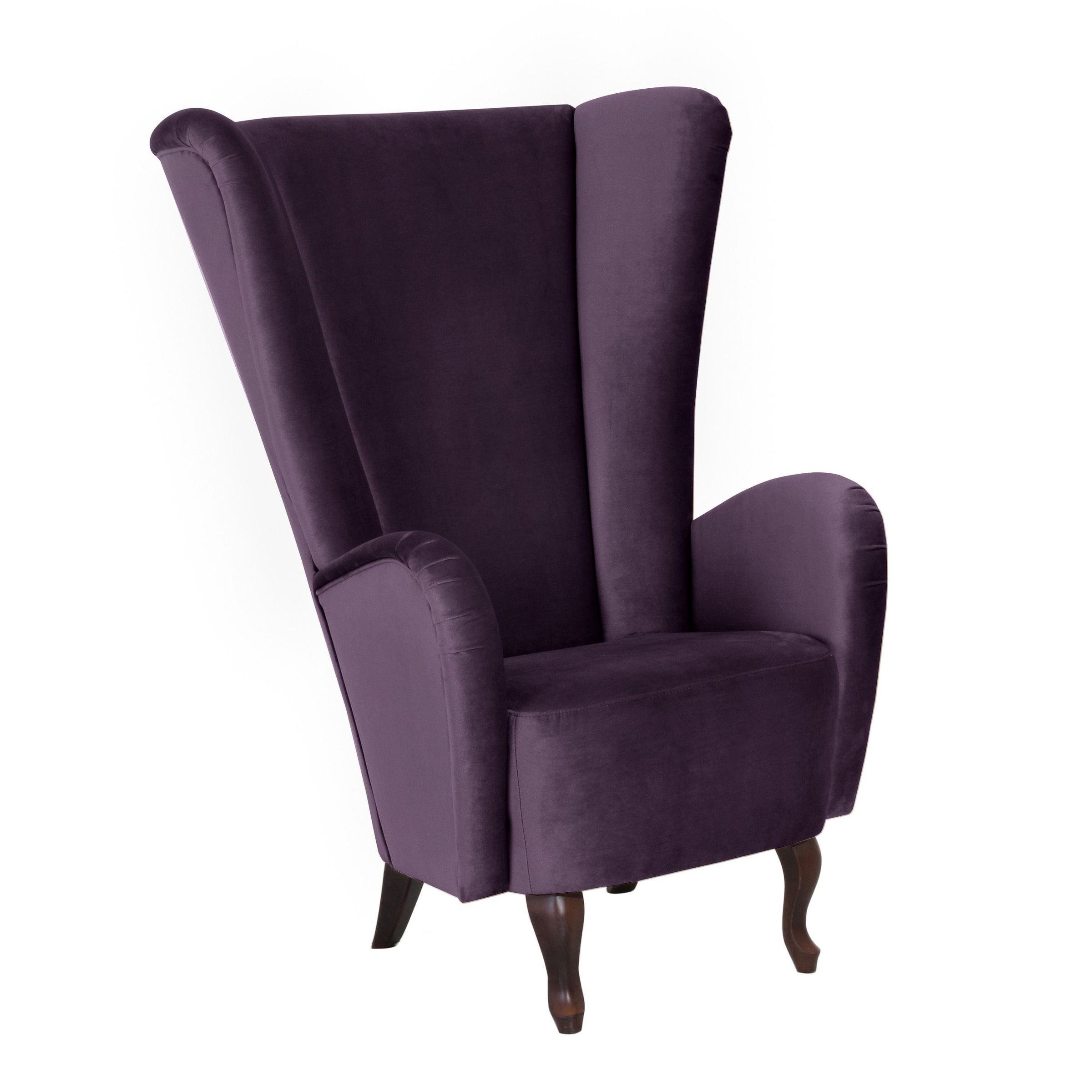 Max Winzer® Ohrensessel »Anastasia Designsessel, extravaganter Hochlehnsessel, trendige Farben«, elegantes Highlight im Wohnzimmer, mit geschwungenen Holzfüßen