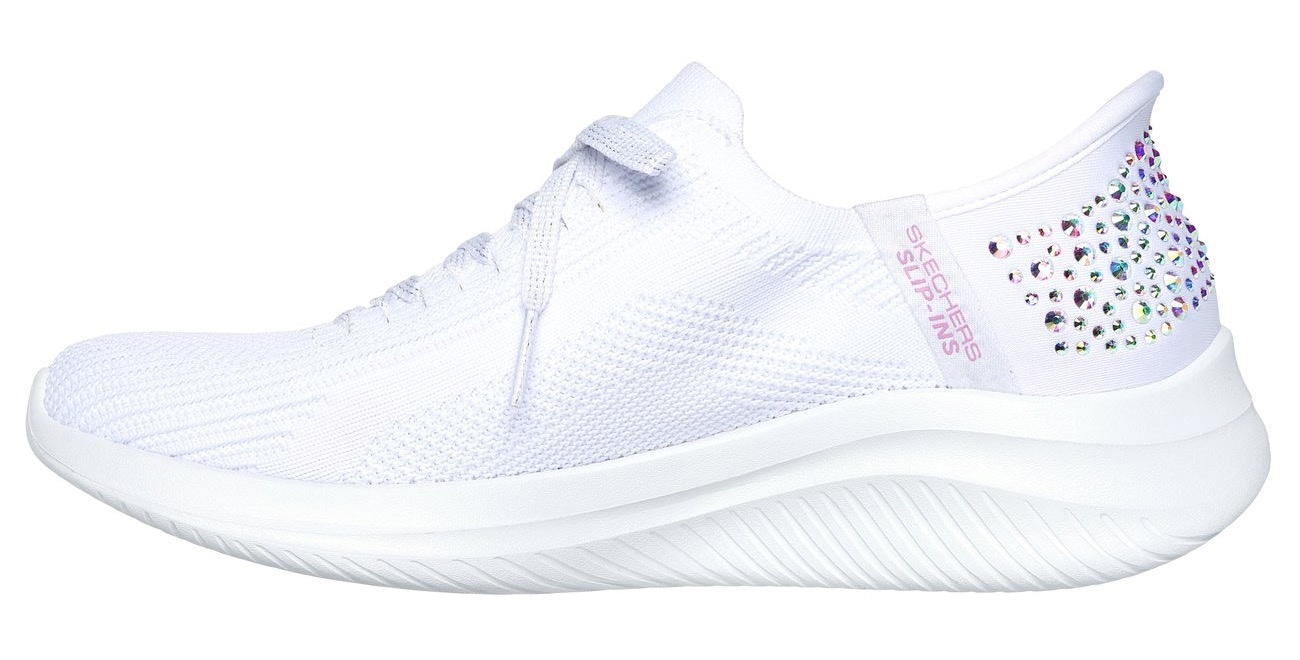 Skechers Slip-On Sneaker »ULTRA FLEX 3.0-SHINING GLITZ«, Komfortschuh, Slipper, Sneaker mit coolen Glitzer-Nieten