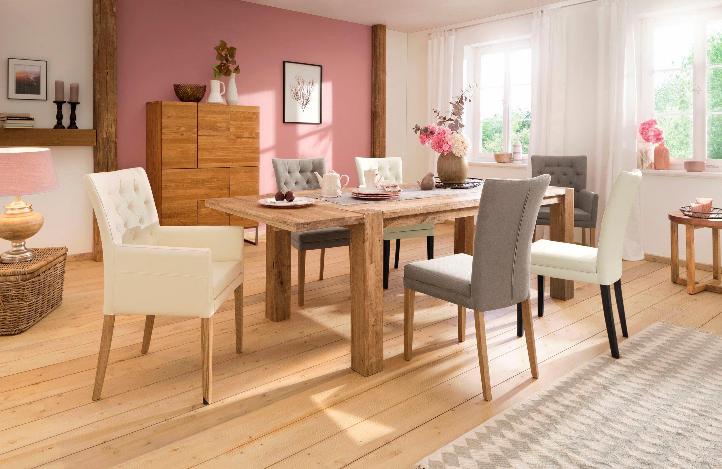 Home affaire 4-Fußstuhl »Colorado«, (Set), 2 St., Kunstleder, Beine aus Buche, wengefarben lackiert, Im 2er, 4er oder 6er-Set