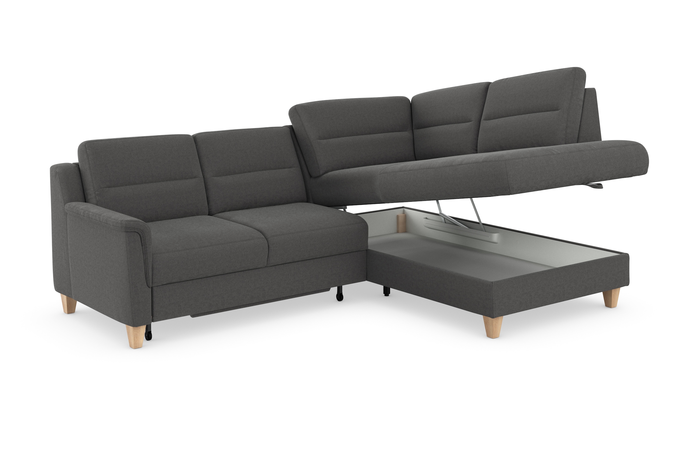 sit&more Ecksofa »Farö L-Form«, inklusive Federkern, wahlweise mit Bettfunktion und Bettkasten
